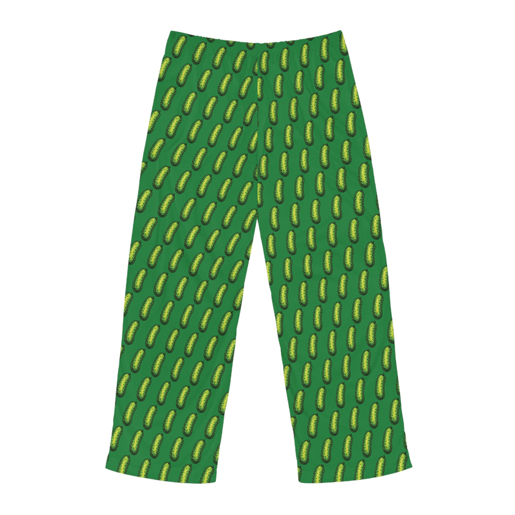 Men's Green Pajama Pants with Pickle Pattern