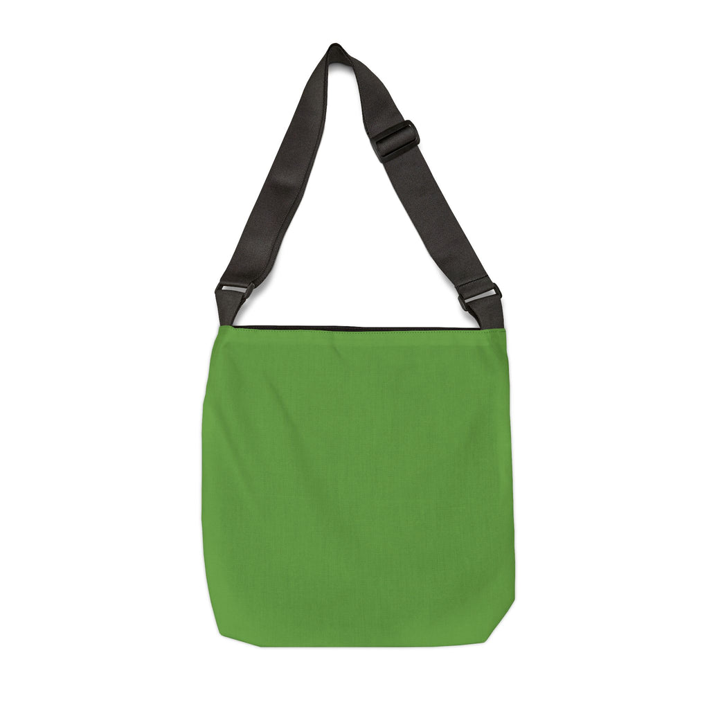 Saxophone Tuxedo Cat Green Adjustable Tote Bag — Cute Musical Cat Shoulder Bag