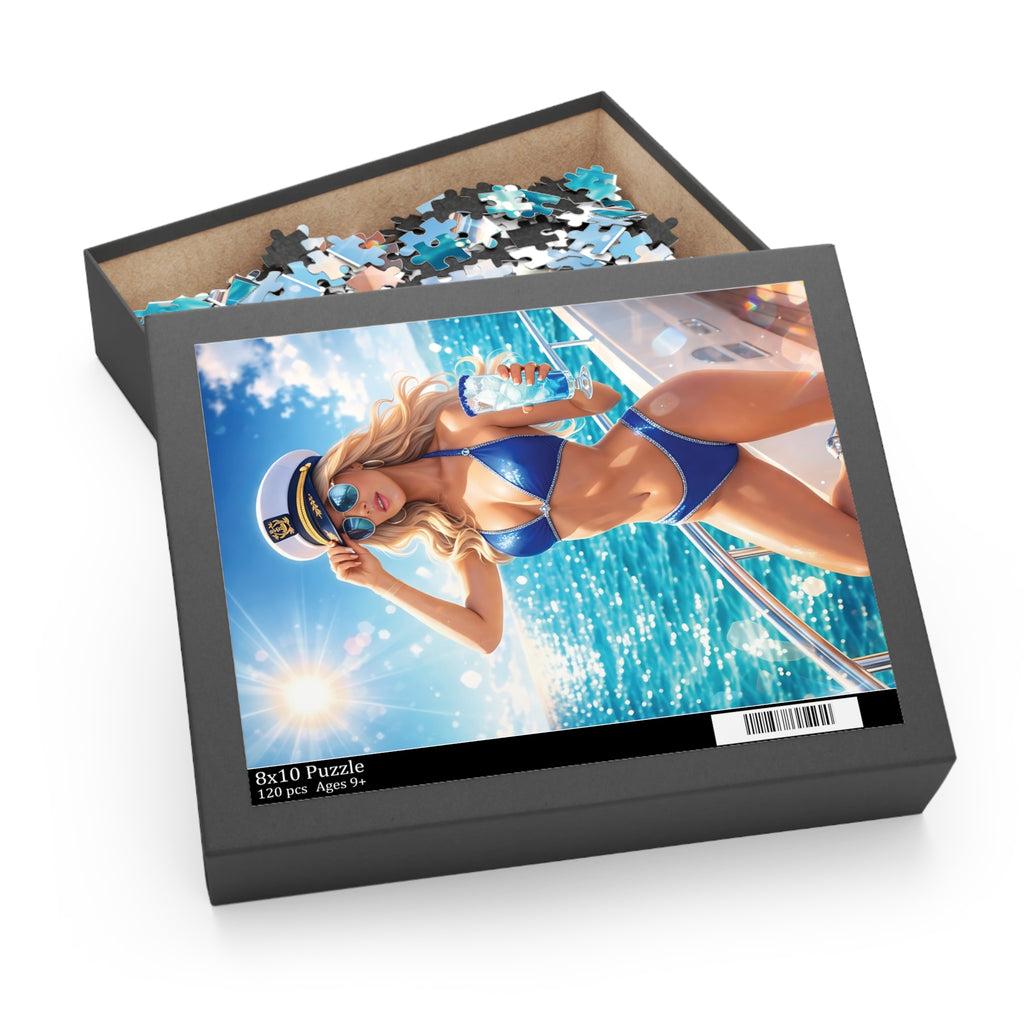 Crystal Sparkle Summer Sailor Bikini Puzzle — 120/252/500-Piece Beach Jigsaw