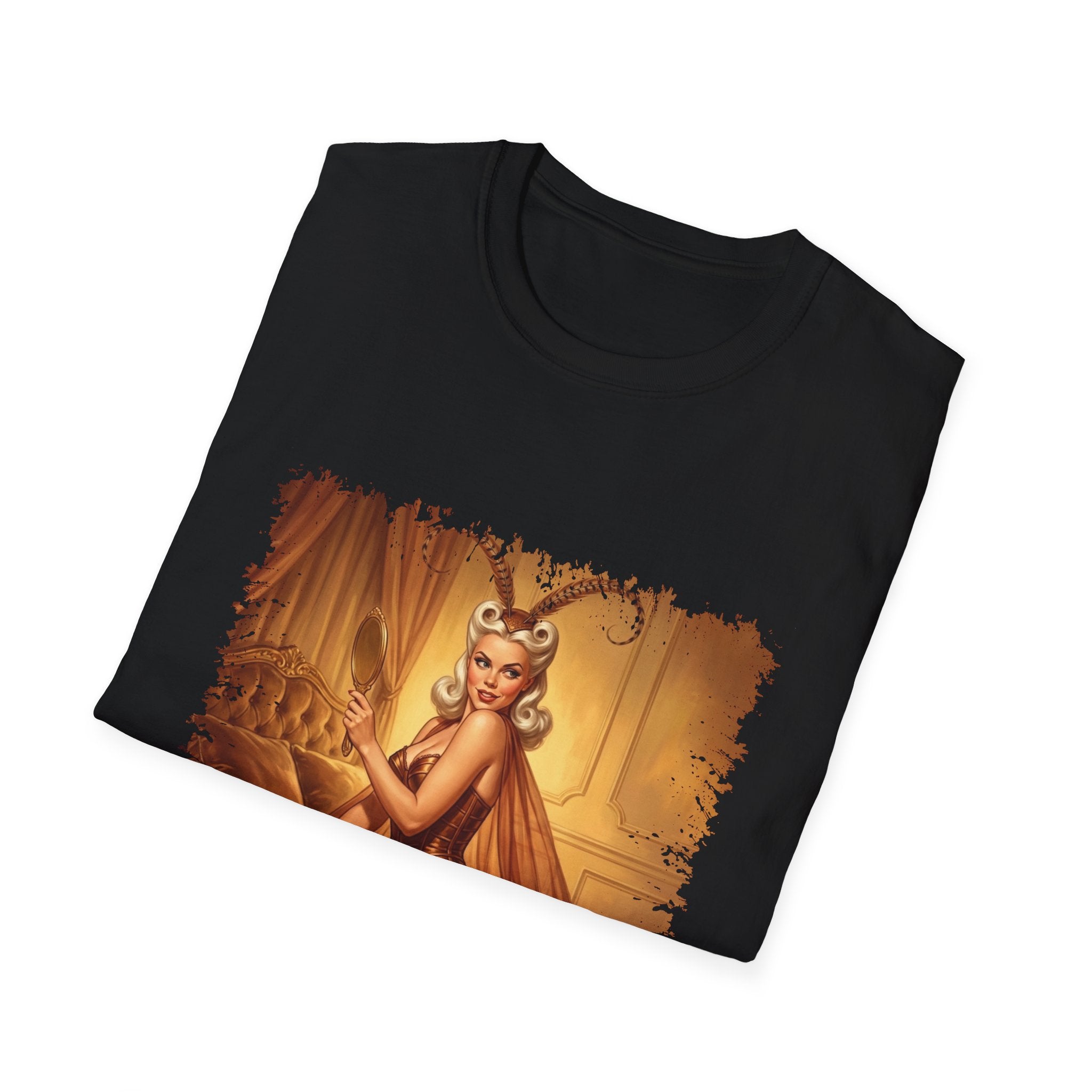 Crystal Sparkle Retro Pinup Moth Goddess T-Shirt
