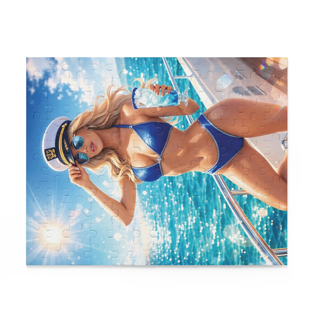 Crystal Sparkle Summer Sailor Bikini Puzzle — 120/252/500-Piece Beach Jigsaw