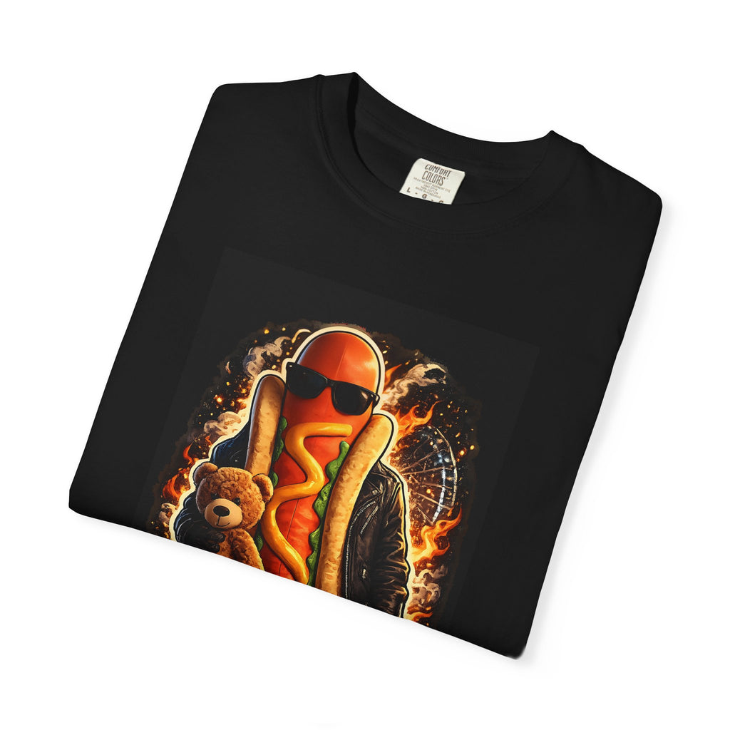 Hot Dog With Teddy by Dark.Lex Graphic T-Shirt — Funny Retro Streetwear Tee