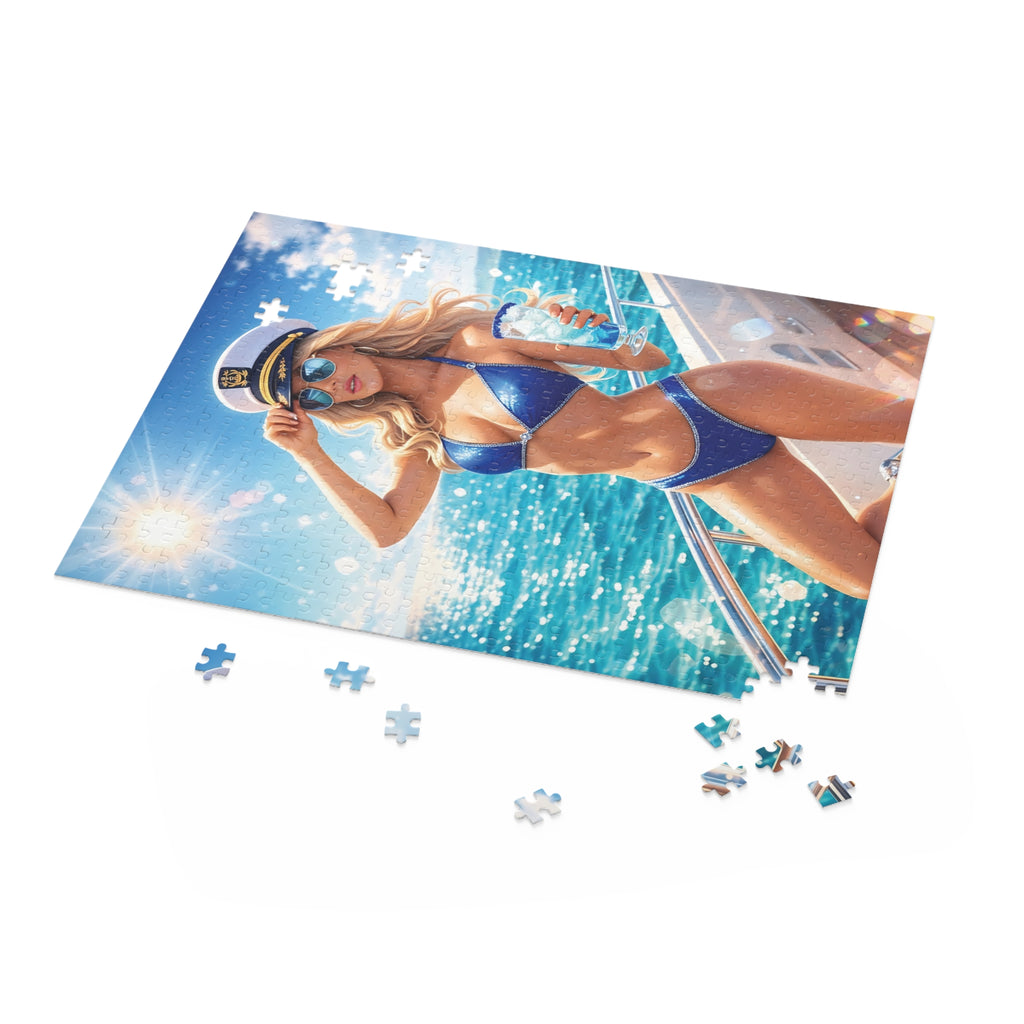 Crystal Sparkle Summer Sailor Bikini Puzzle — 120/252/500-Piece Beach Jigsaw