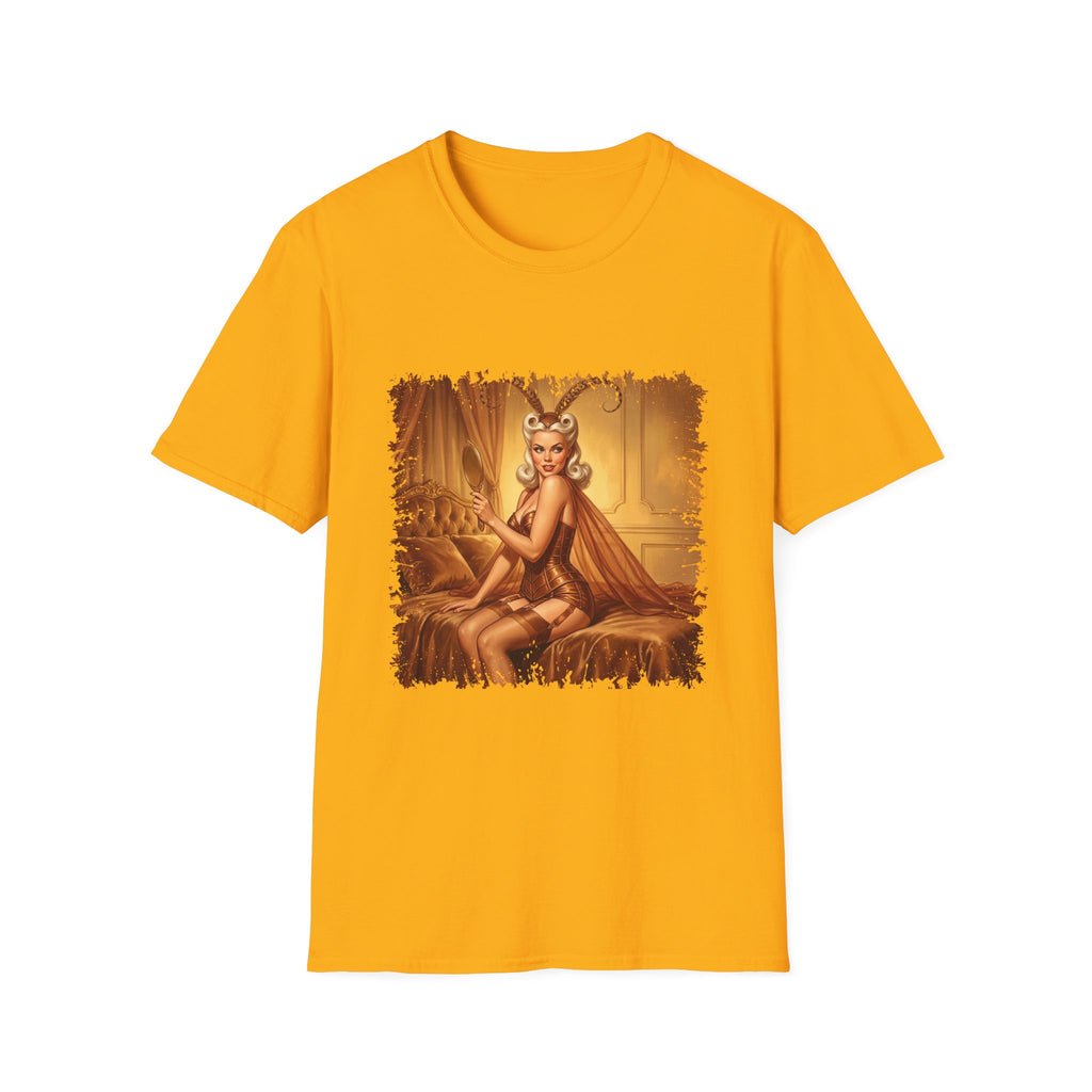 Crystal Sparkle Retro Pinup Moth Goddess T-Shirt