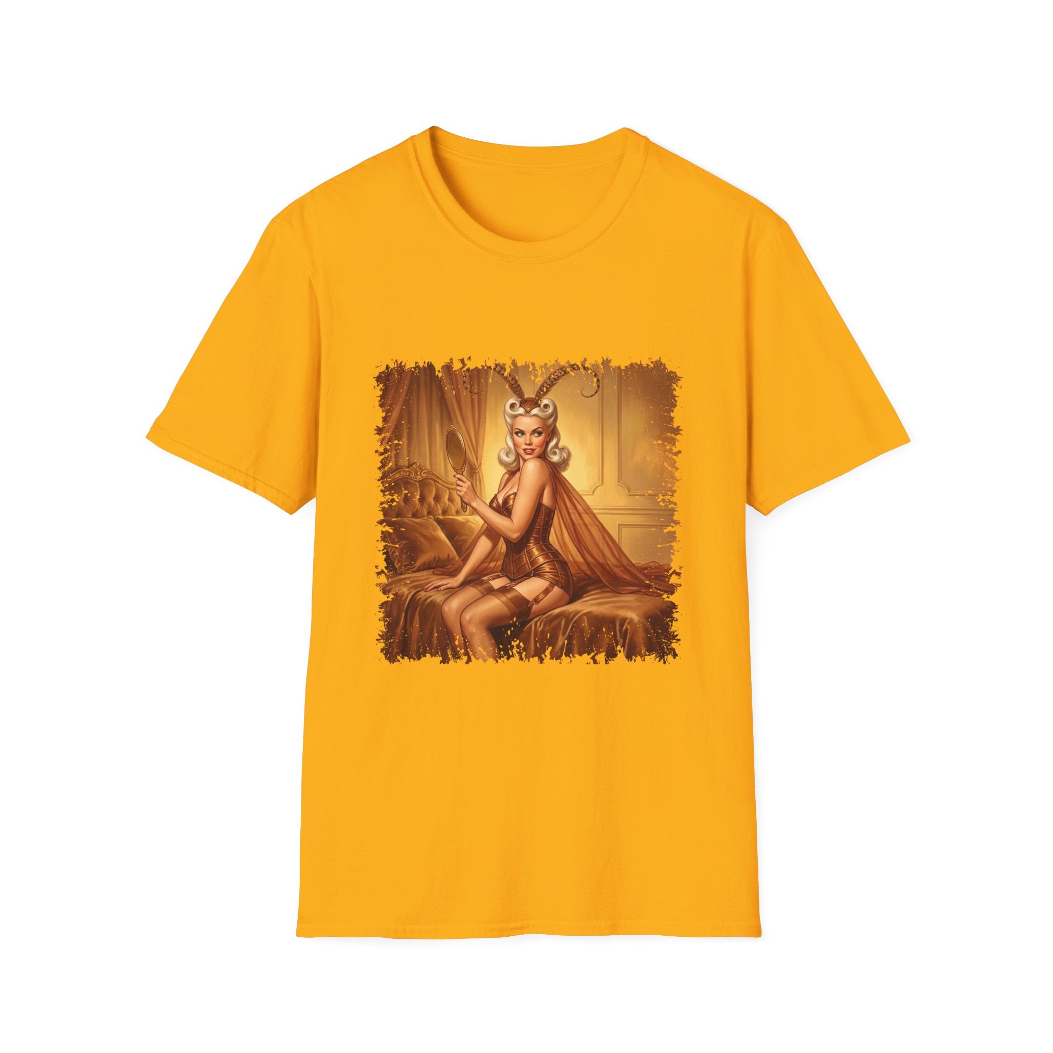 Crystal Sparkle Retro Pinup Moth Goddess T-Shirt