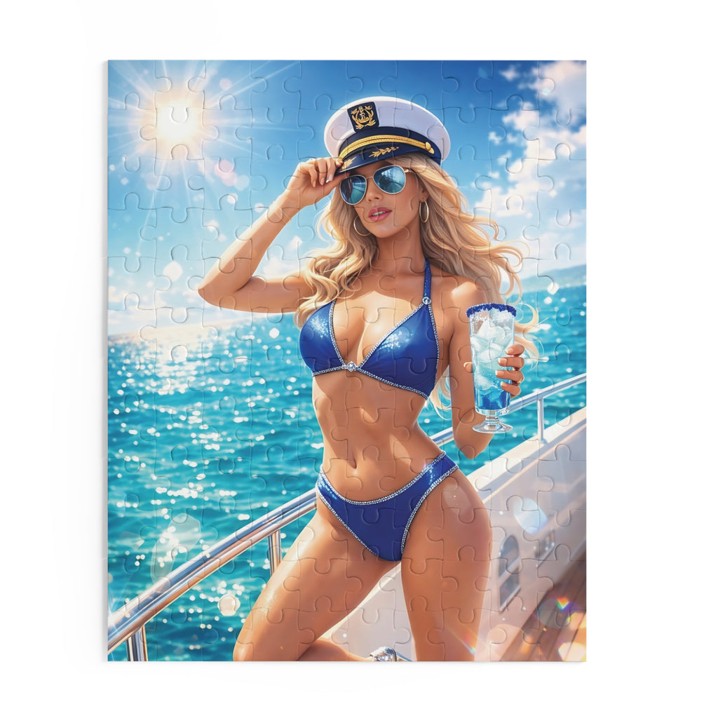 Crystal Sparkle Summer Sailor Bikini Puzzle — 120/252/500-Piece Beach Jigsaw