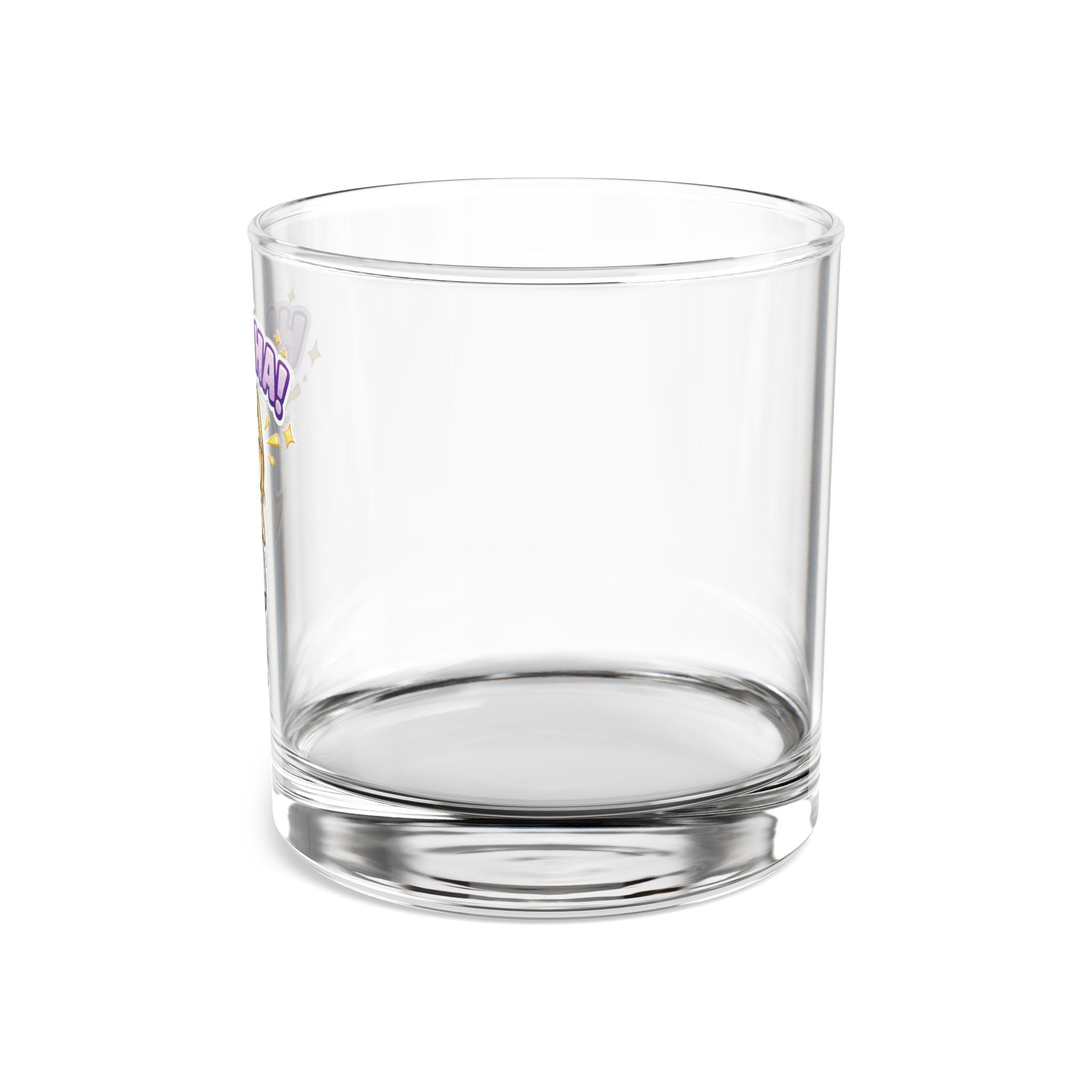 Crystal Sparkle HAHAHA Rocks Glass — 10oz Whiskey Glass with Crystal Sparkle HAHAHA Design