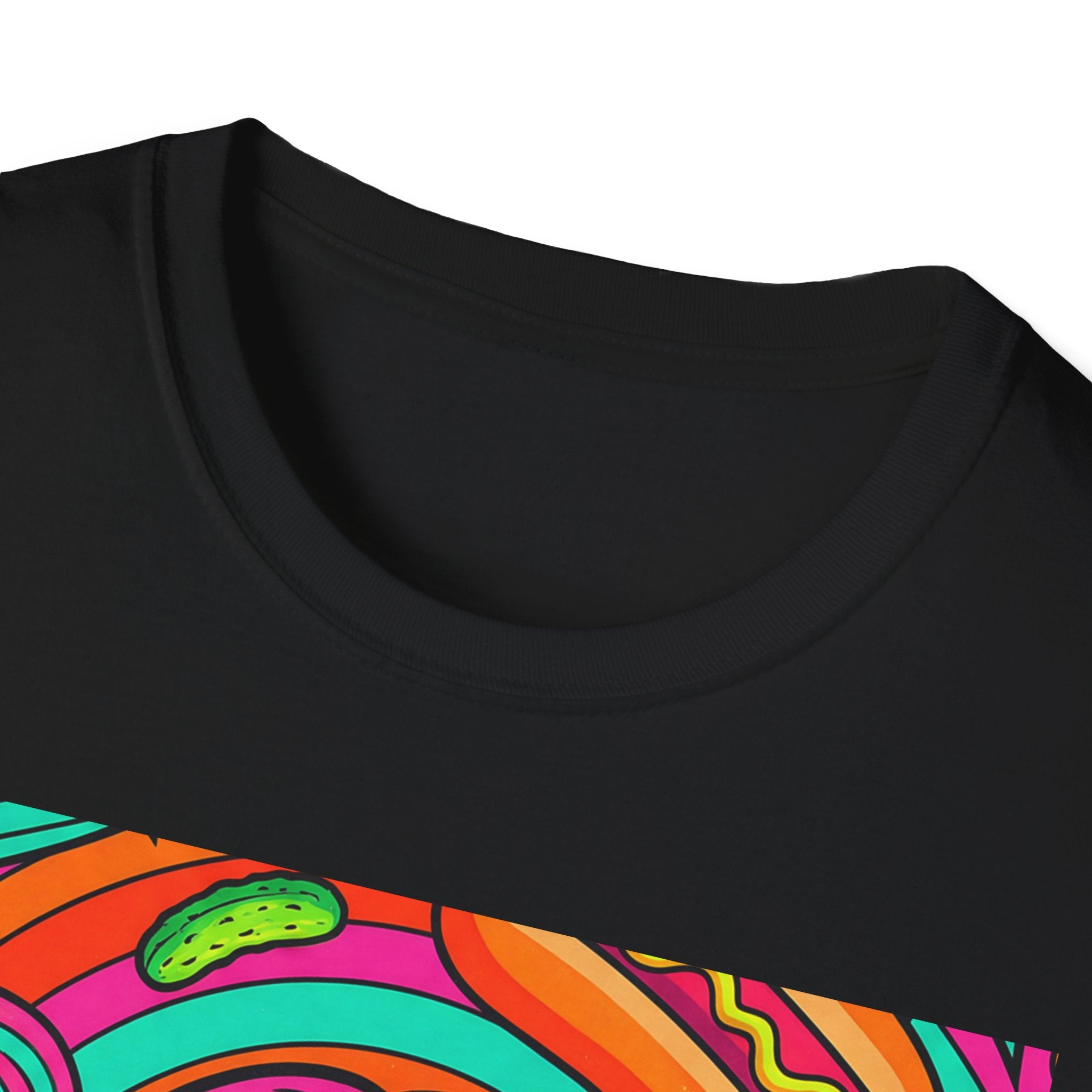 Psychedelic Pop Crystal Sparkle Portrait by FoxQT T-Shirt — Colorful Swirl Face Art Tee