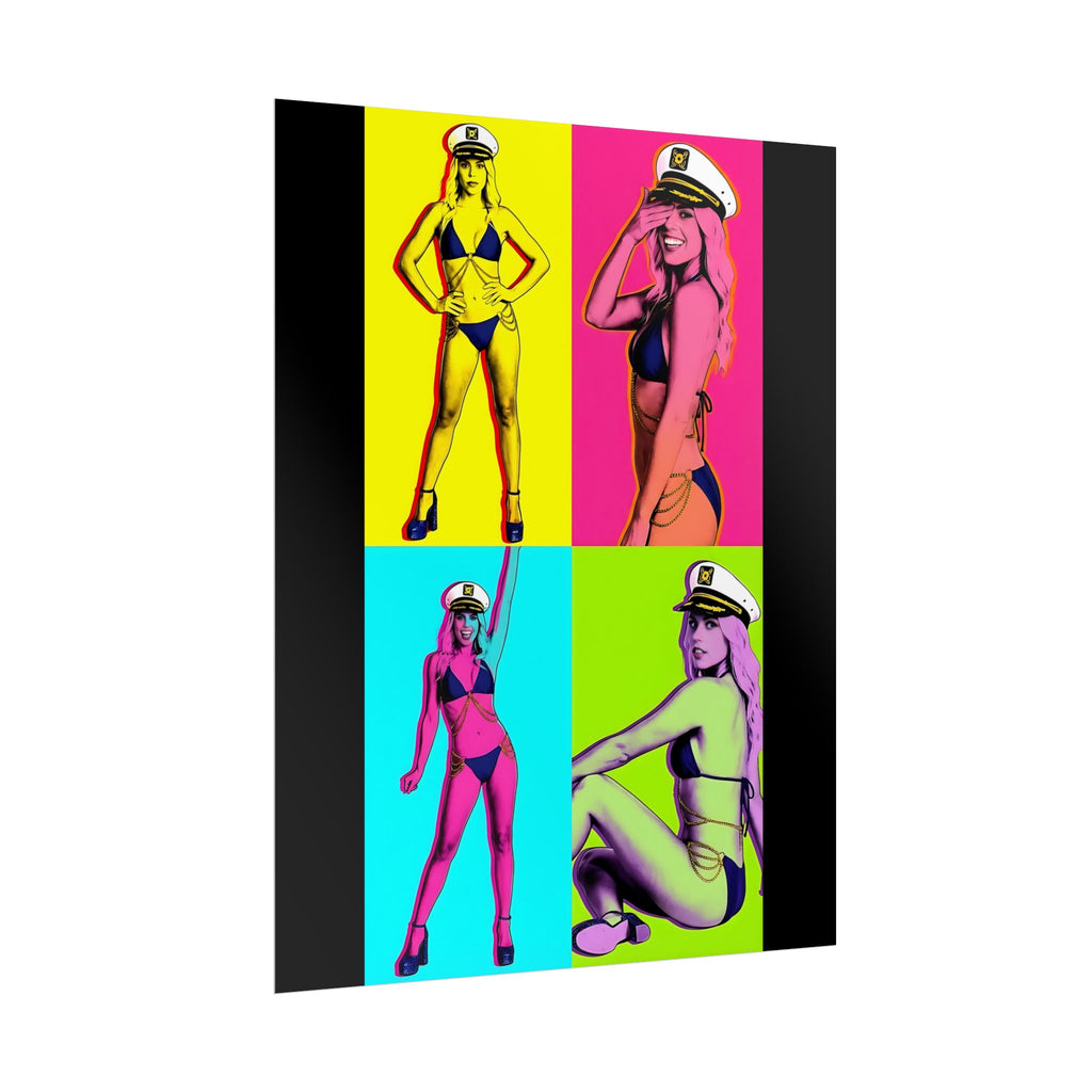 Pop Art Pin-Up Sailor Crystal by FoxQT Poster — Retro Colorful Rolled Poster