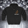 Why Not? Crystal Sparkle T‑Rex Zip Hoodie — Funny Dinosaur Full‑Zip Sweatshirt
