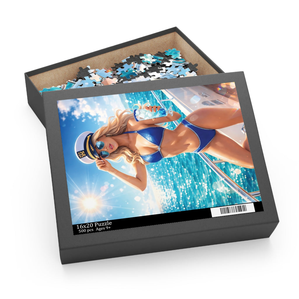 Crystal Sparkle Summer Sailor Bikini Puzzle — 120/252/500-Piece Beach Jigsaw