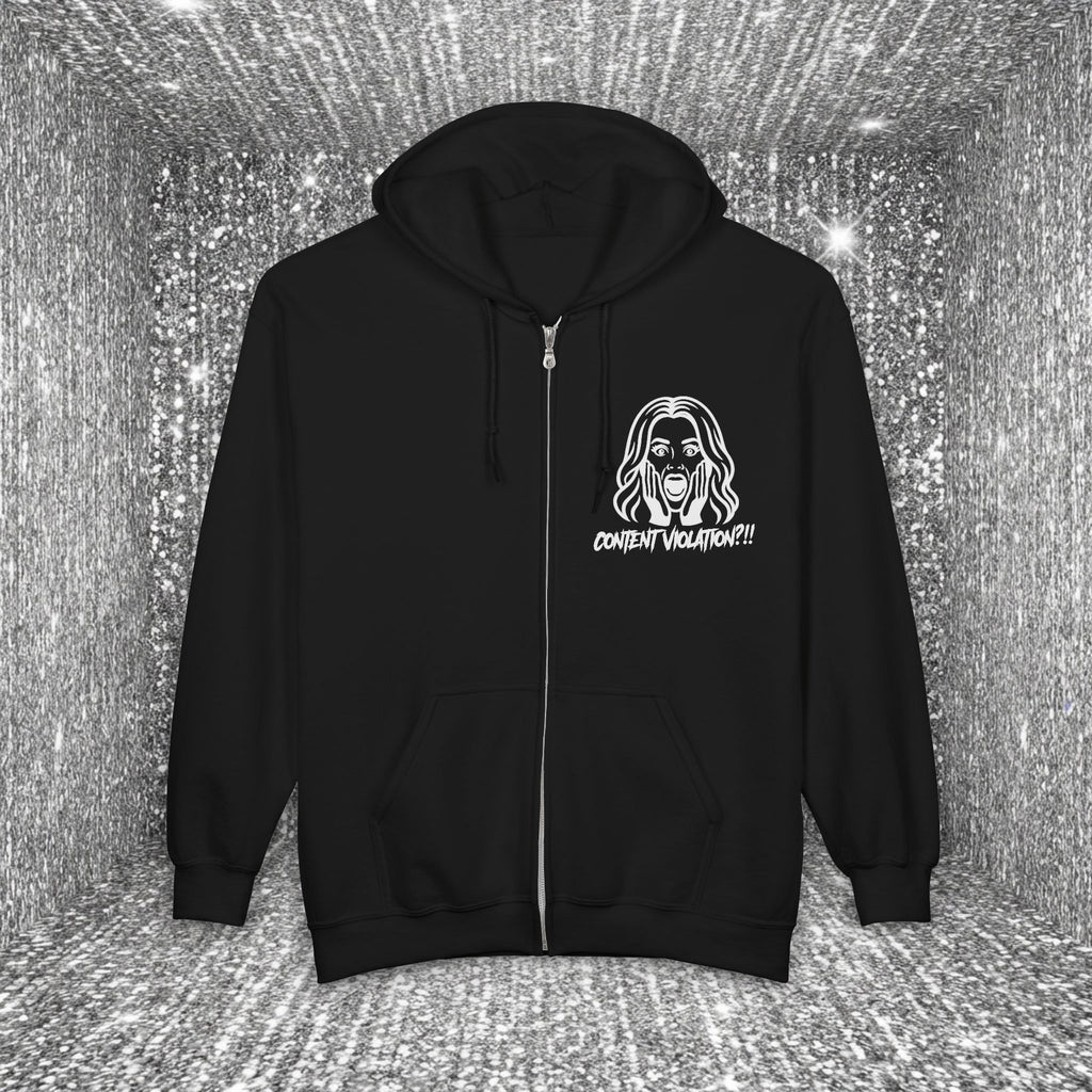 Crystal Sparkle Content Violation by Taliasaurus Unisex Heavy Blend™ Full Zip Hooded Sweatshirt