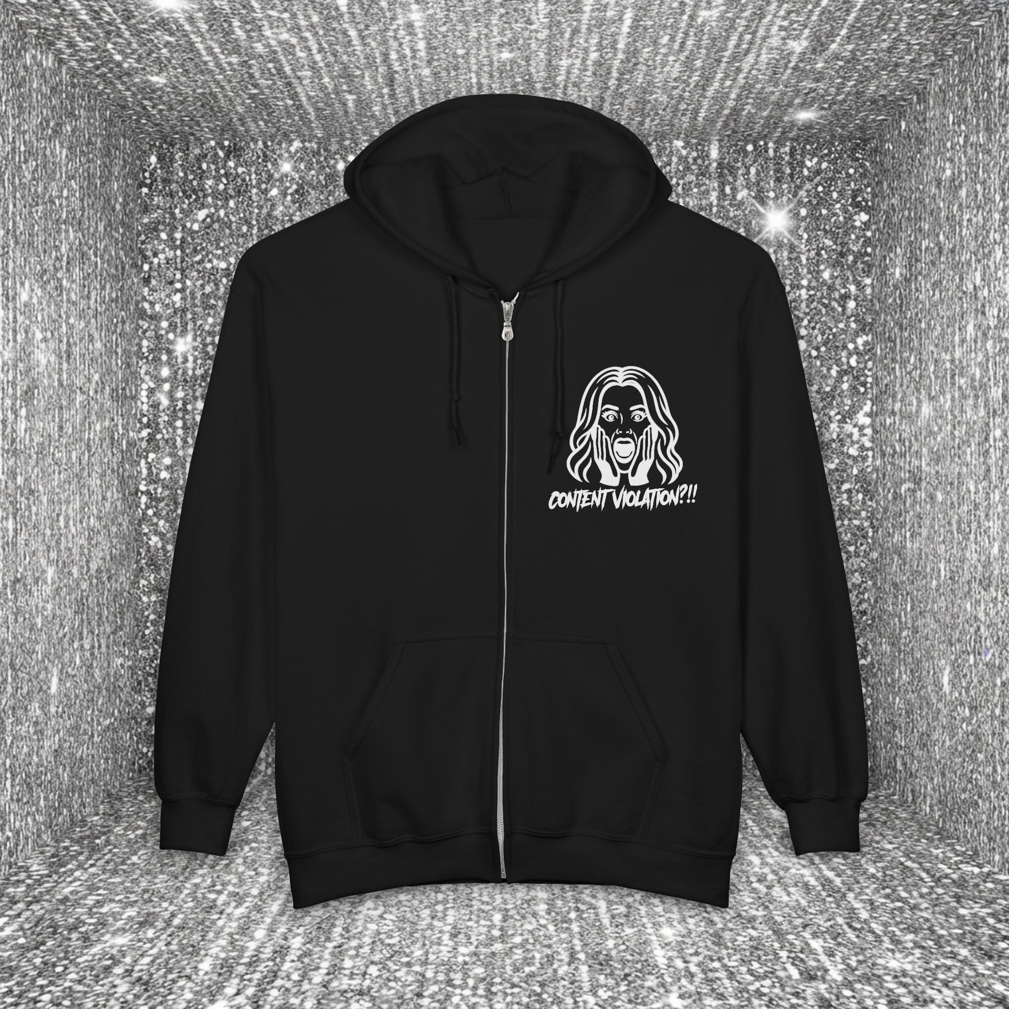 Crystal Sparkle Content Violation by Taliasaurus Unisex Heavy Blend™ Full Zip Hooded Sweatshirt
