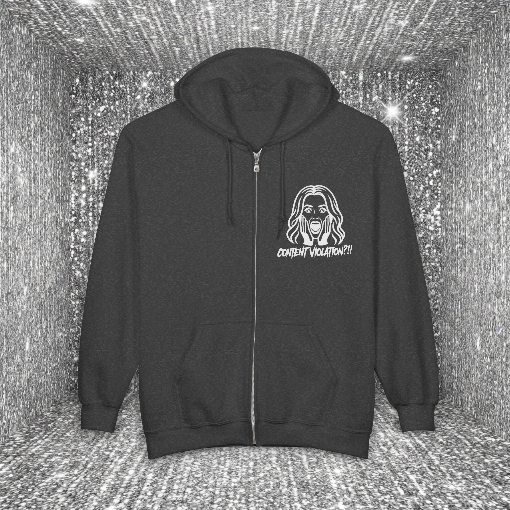 Crystal Sparkle Content Violation by Taliasaurus Unisex Heavy Blend™ Full Zip Hooded Sweatshirt