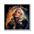 Crystal Sparkle Glam Portrait by Dark.lex Magnet — Retro Hollywood Blonde Refrigerator Decor
