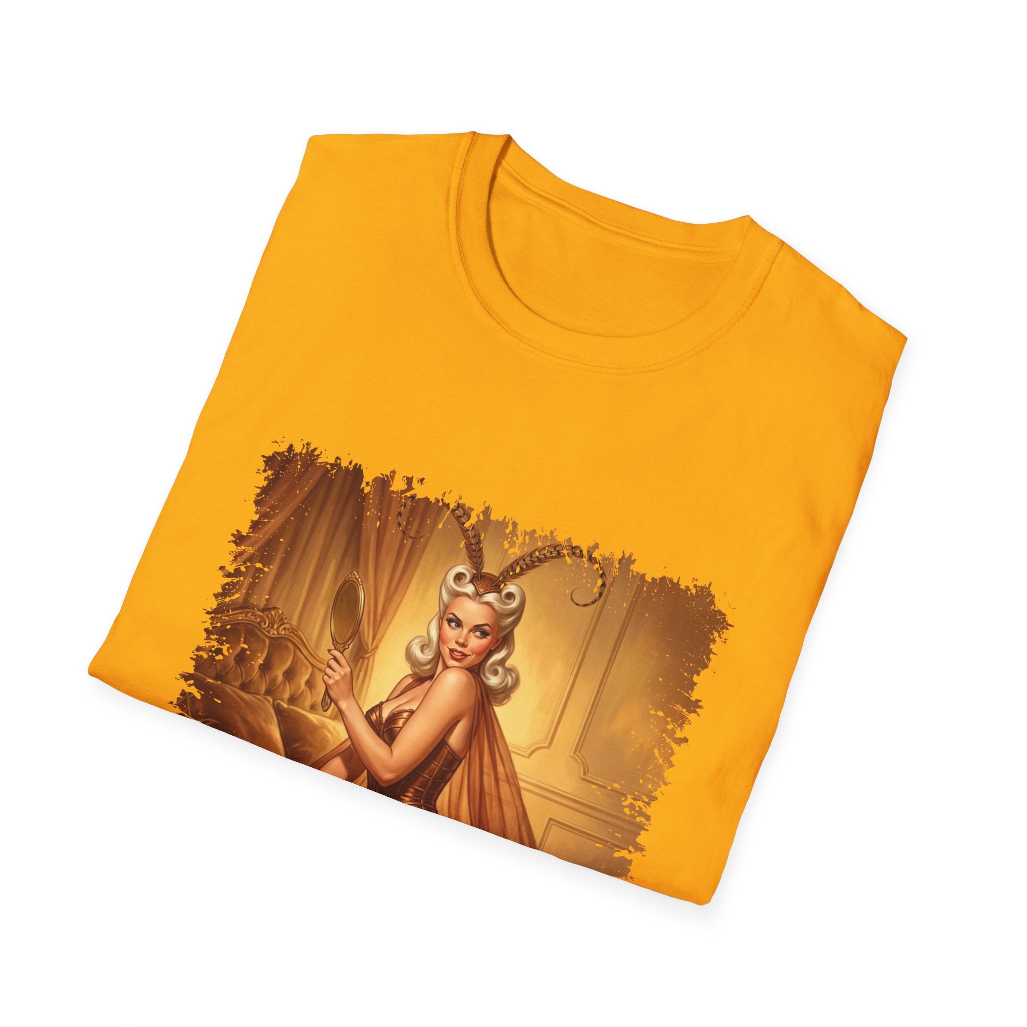 Crystal Sparkle Retro Pinup Moth Goddess T-Shirt