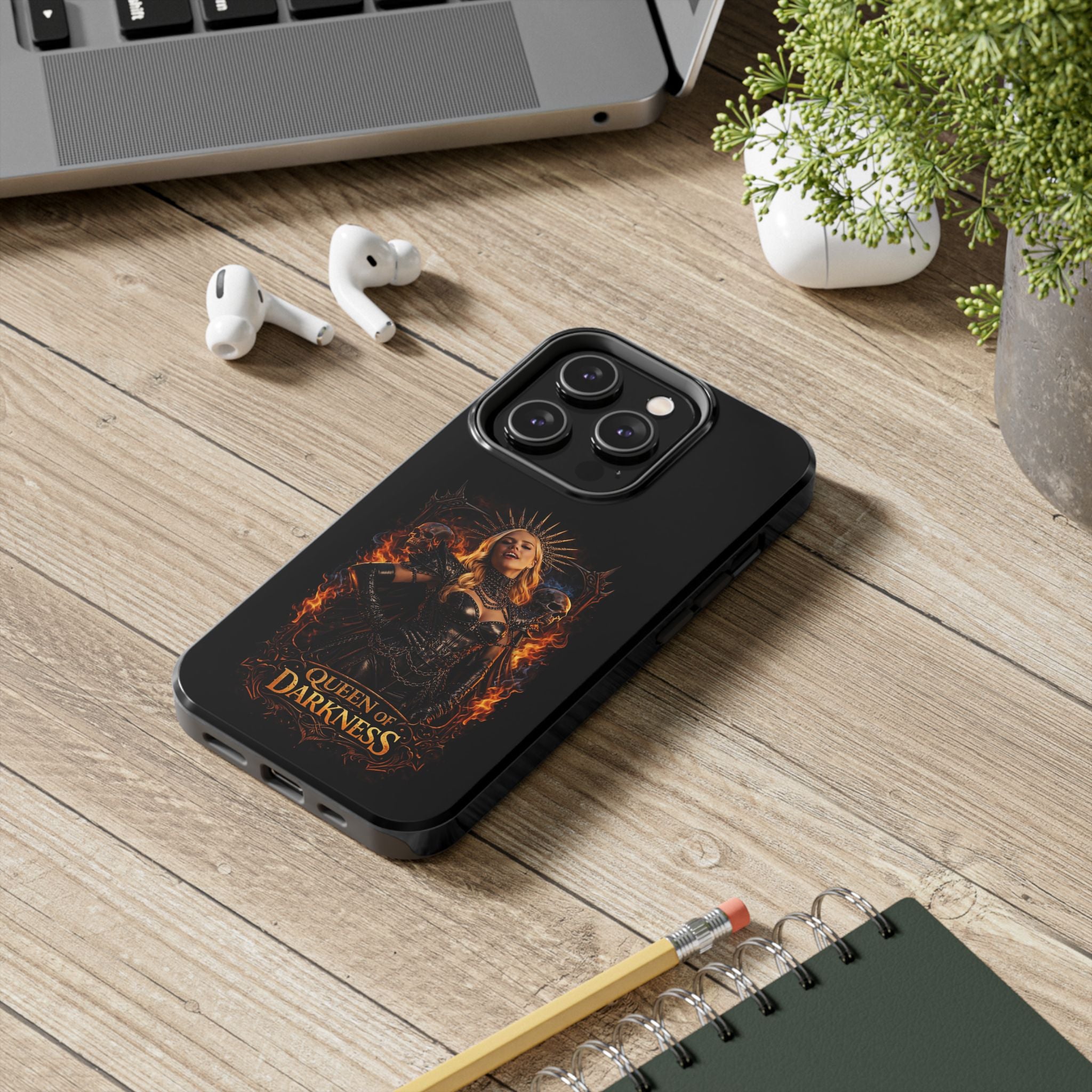 Crystal Sparkle Queen of Darkness by Dark.Lex  Phone Case — Gothic Flame Protective Case