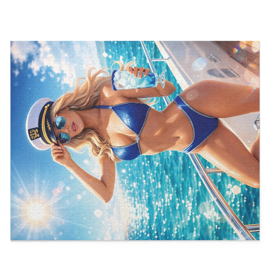 Crystal Sparkle Summer Sailor Bikini Puzzle — 120/252/500-Piece Beach Jigsaw