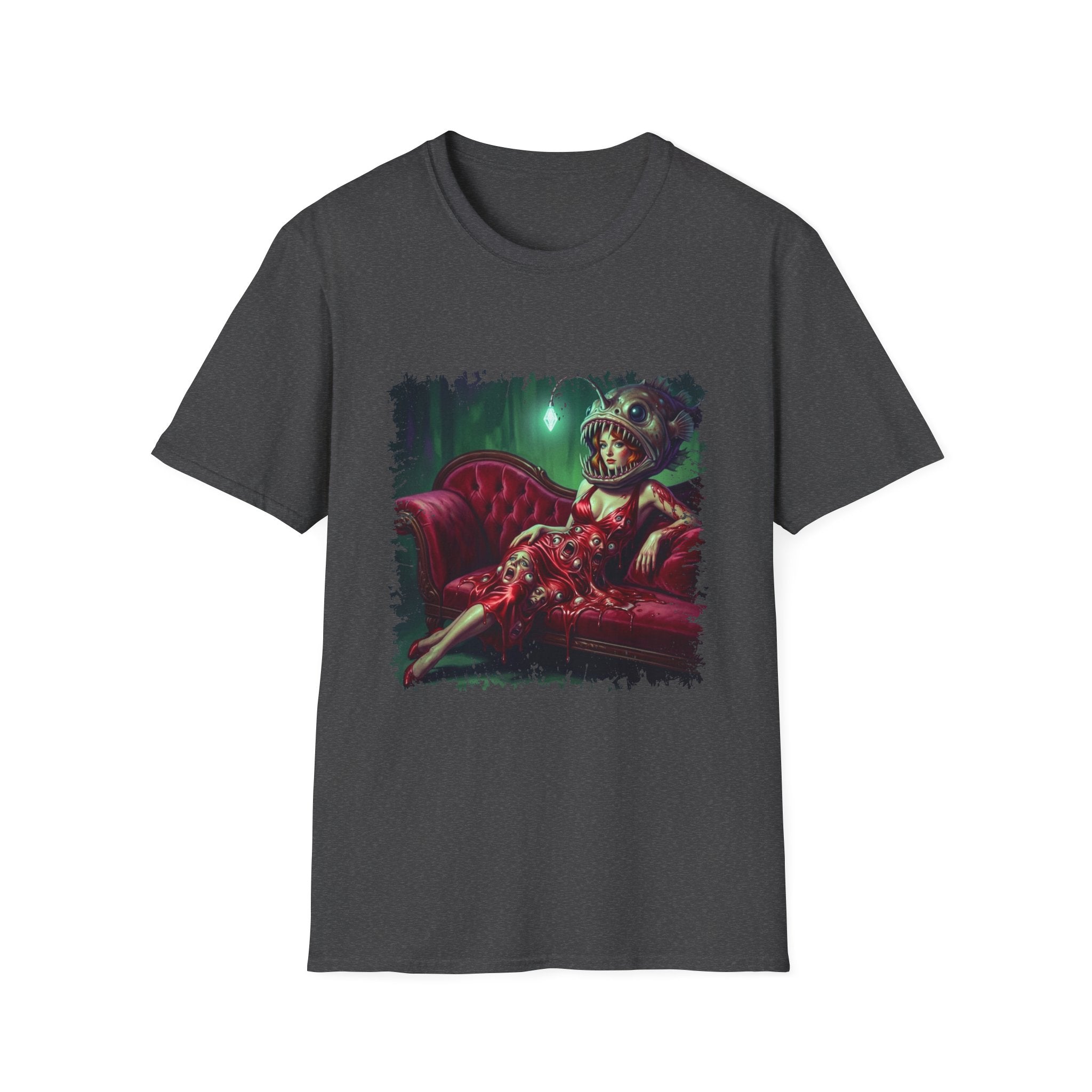 Tina Fish-Head Femme Fatale T-Shirt — Retro Horror Pinup Graphic Tee