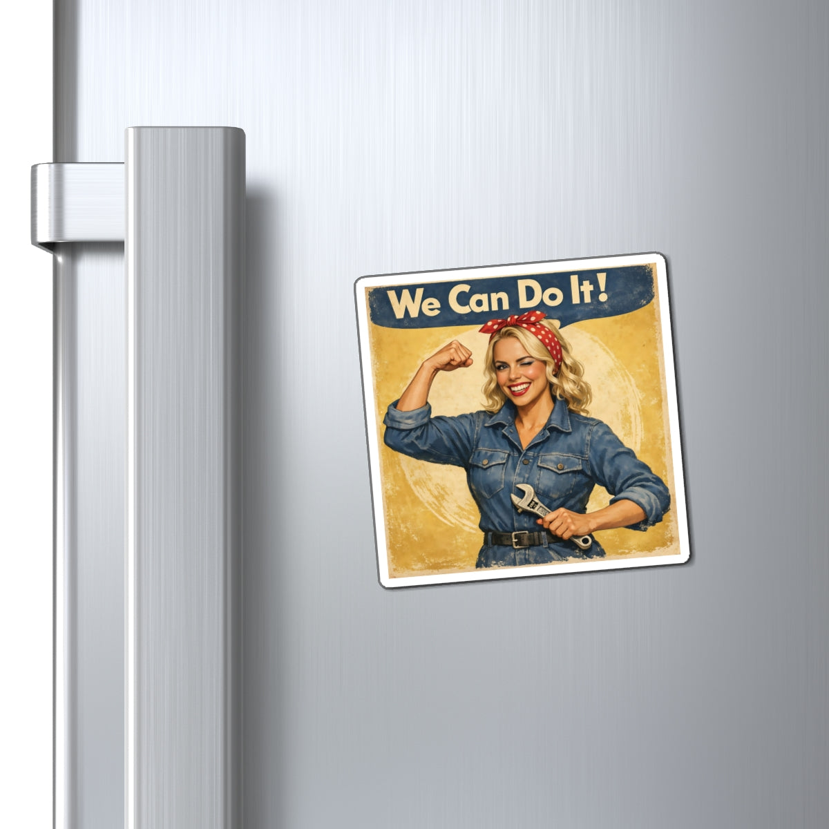 We Can Do It! Rosie Crystal Sparkle Retro Magnet — Fridge Magnet
