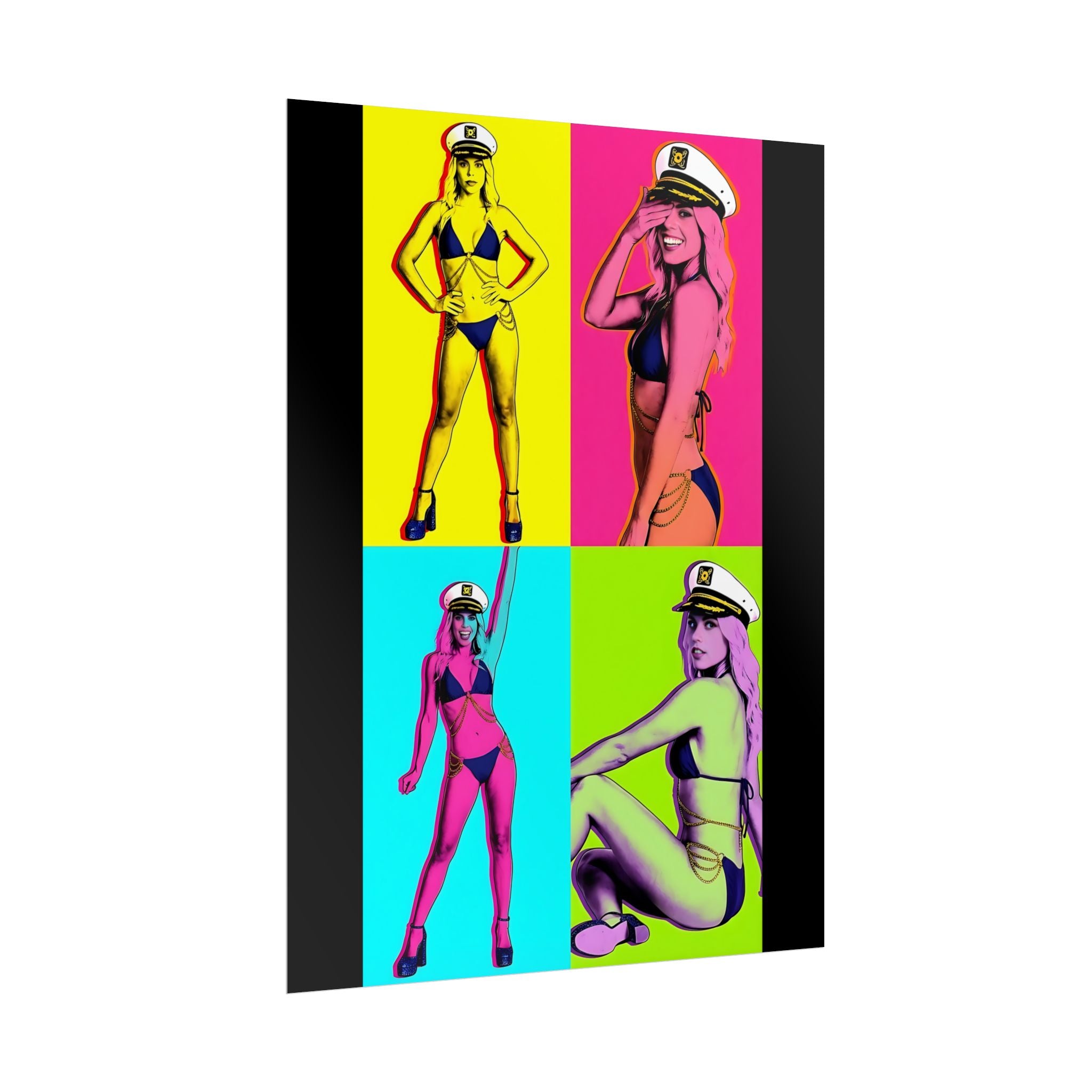 Pop Art Pin-Up Sailor Crystal by FoxQT Poster — Retro Colorful Rolled Poster