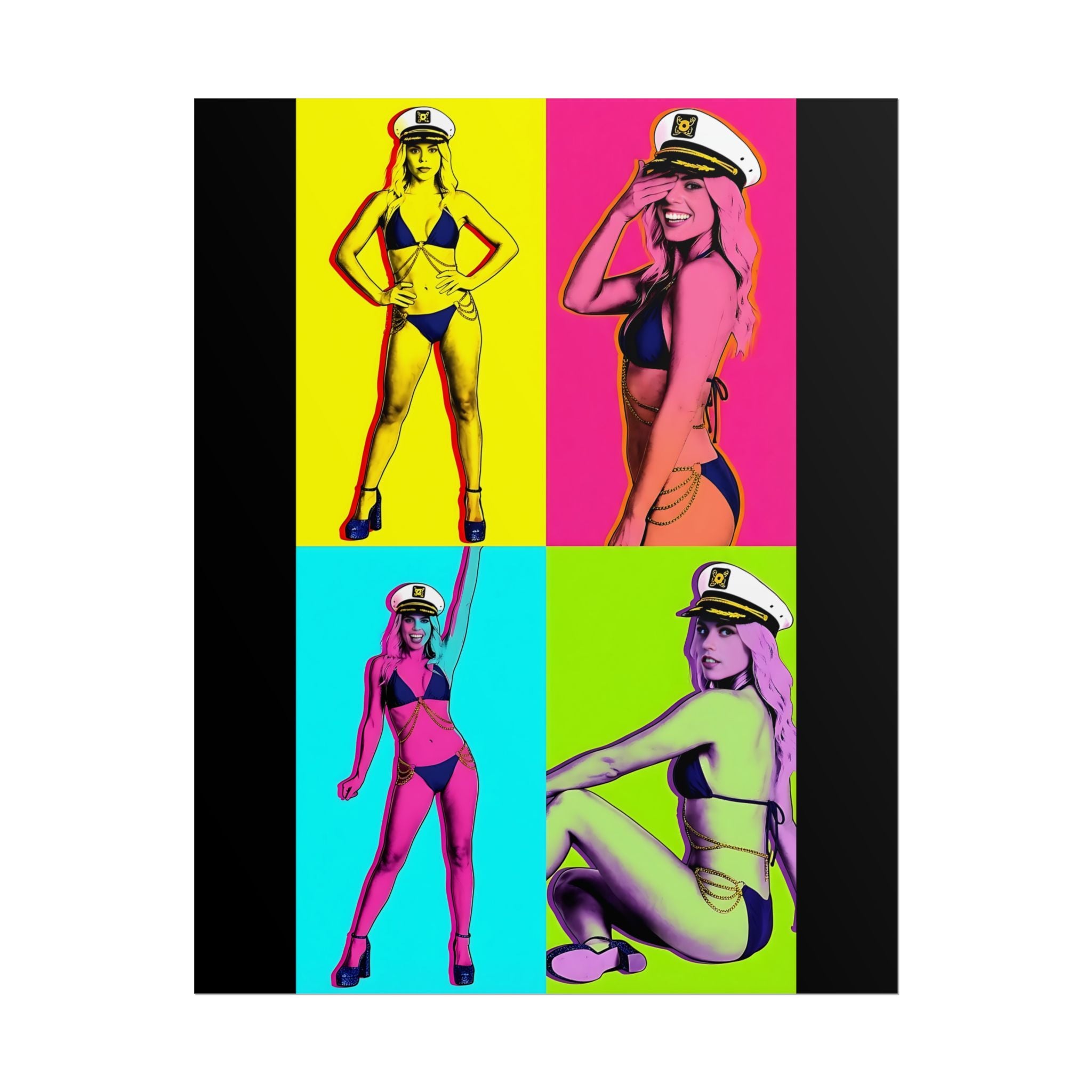 Pop Art Pin-Up Sailor Crystal by FoxQT Poster — Retro Colorful Rolled Poster