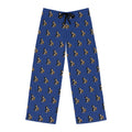 Men's Blue Pajama Pants with Tuxedo Cat Playing Saxophone Pattern