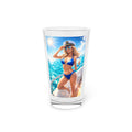 Crystal Sparkle Nautical Pin-Up Pint Glass — 16oz Sailor Crystal Sparkle Beach Beer Glass