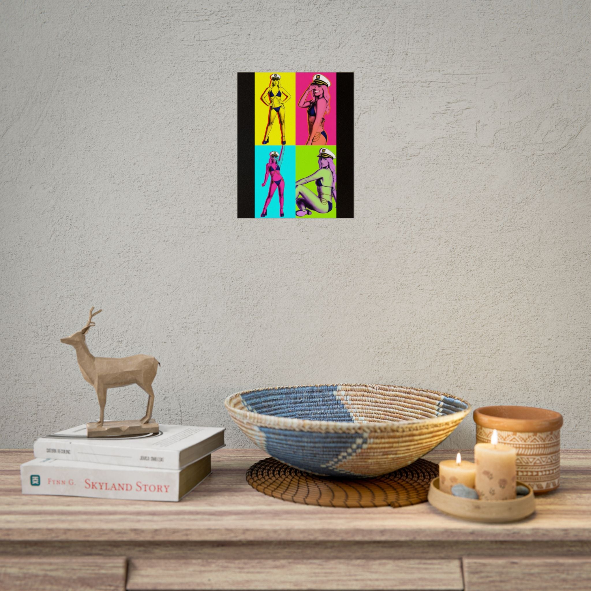 Pop Art Pin-Up Sailor Crystal by FoxQT Poster — Retro Colorful Rolled Poster