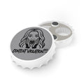 Crystal Sparkle Content Violation?! Bottle Opener — Funny Pop Art Bar Keychain for Social Media Moderators