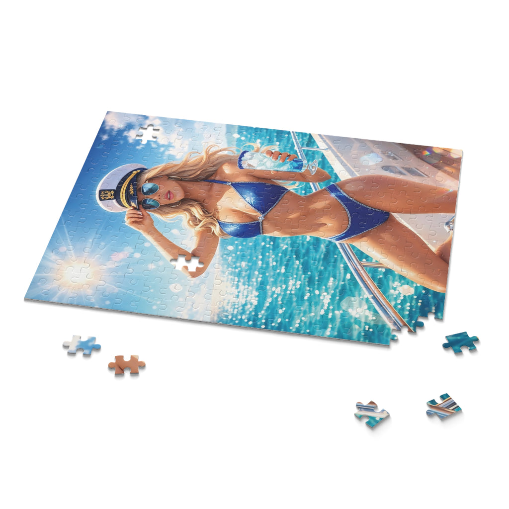 Crystal Sparkle Summer Sailor Bikini Puzzle — 120/252/500-Piece Beach Jigsaw