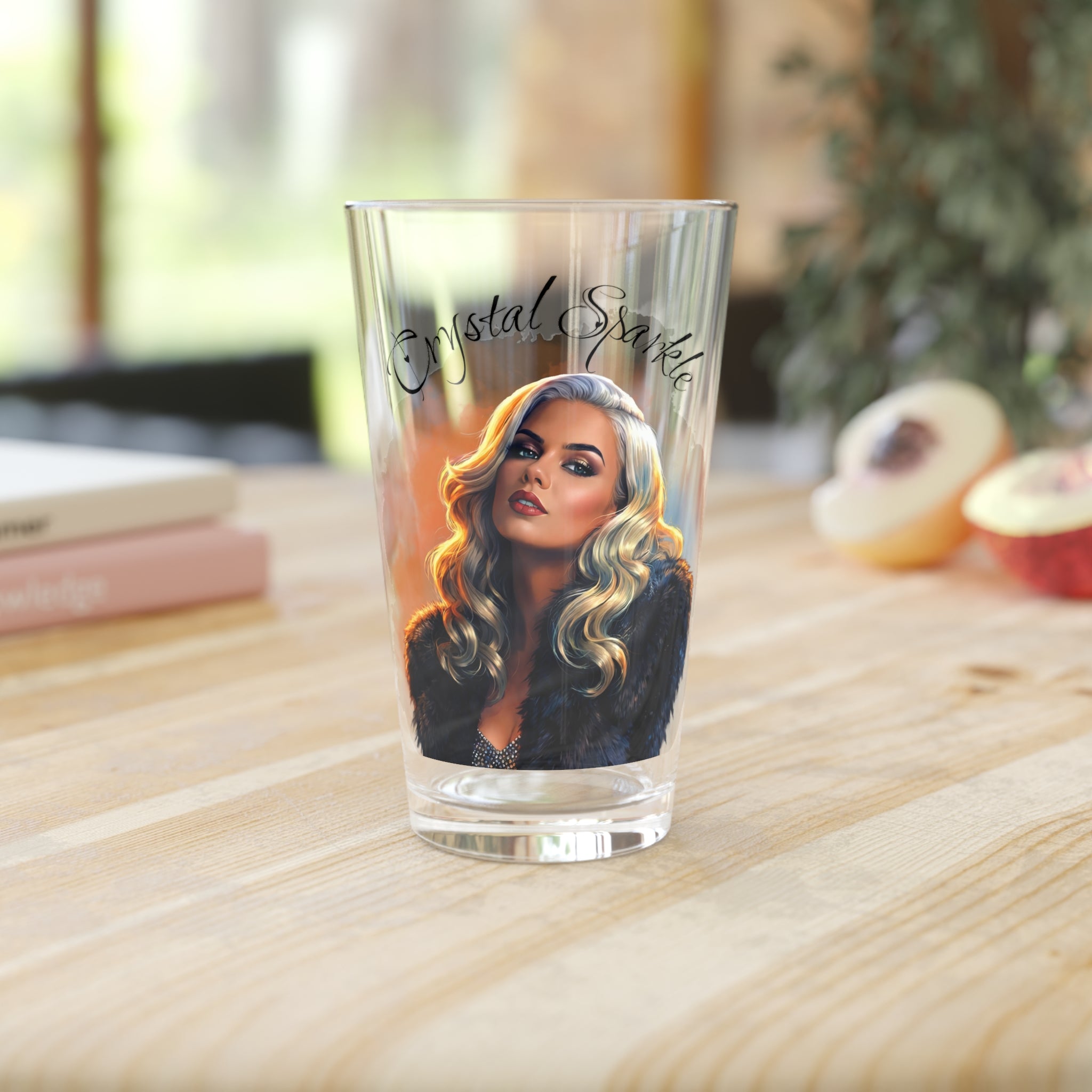 Pint Glass — 'Crystal Sparkle' Portrait by Dark.Lex Beer Glass (16 oz)
