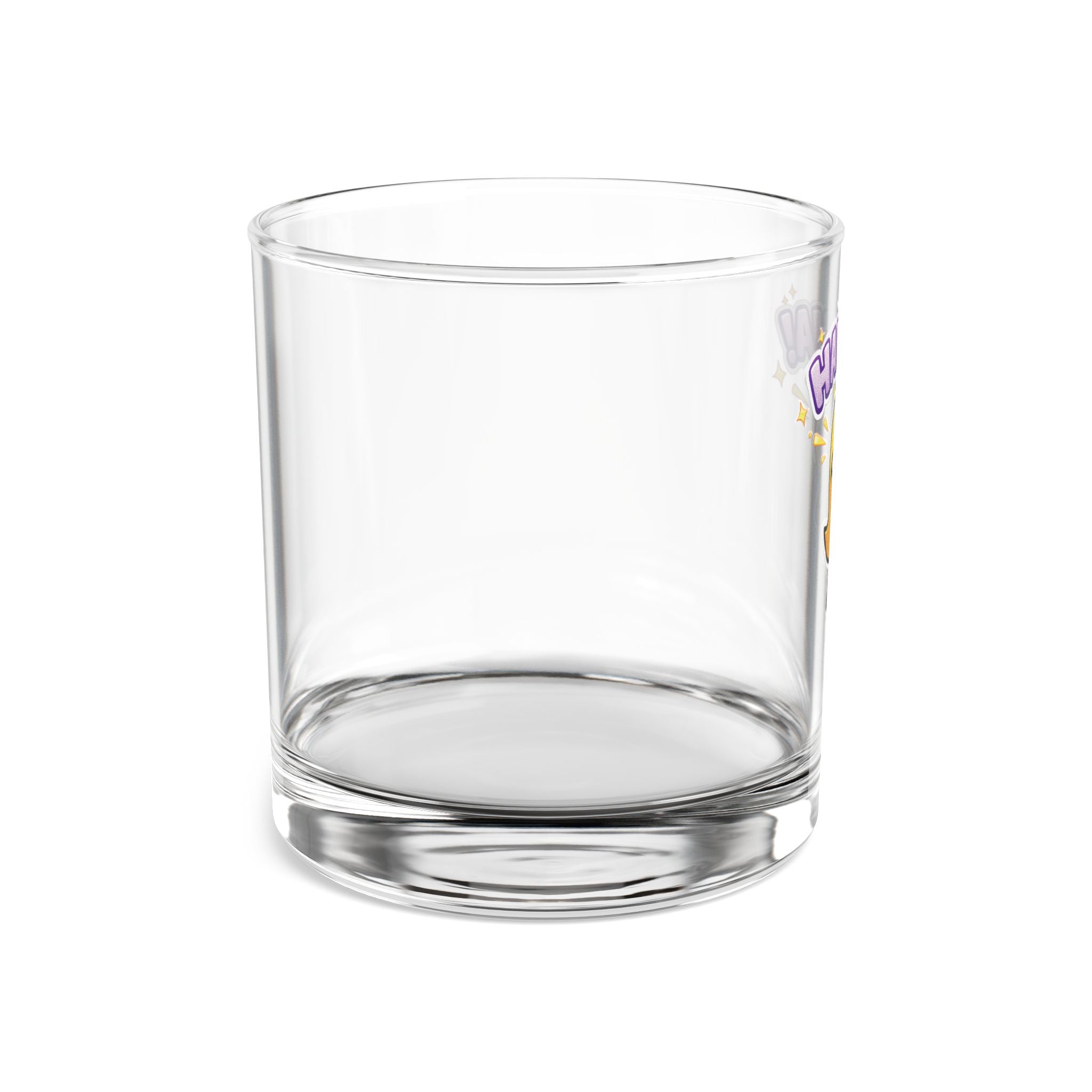 Crystal Sparkle HAHAHA Rocks Glass — 10oz Whiskey Glass with Crystal Sparkle HAHAHA Design