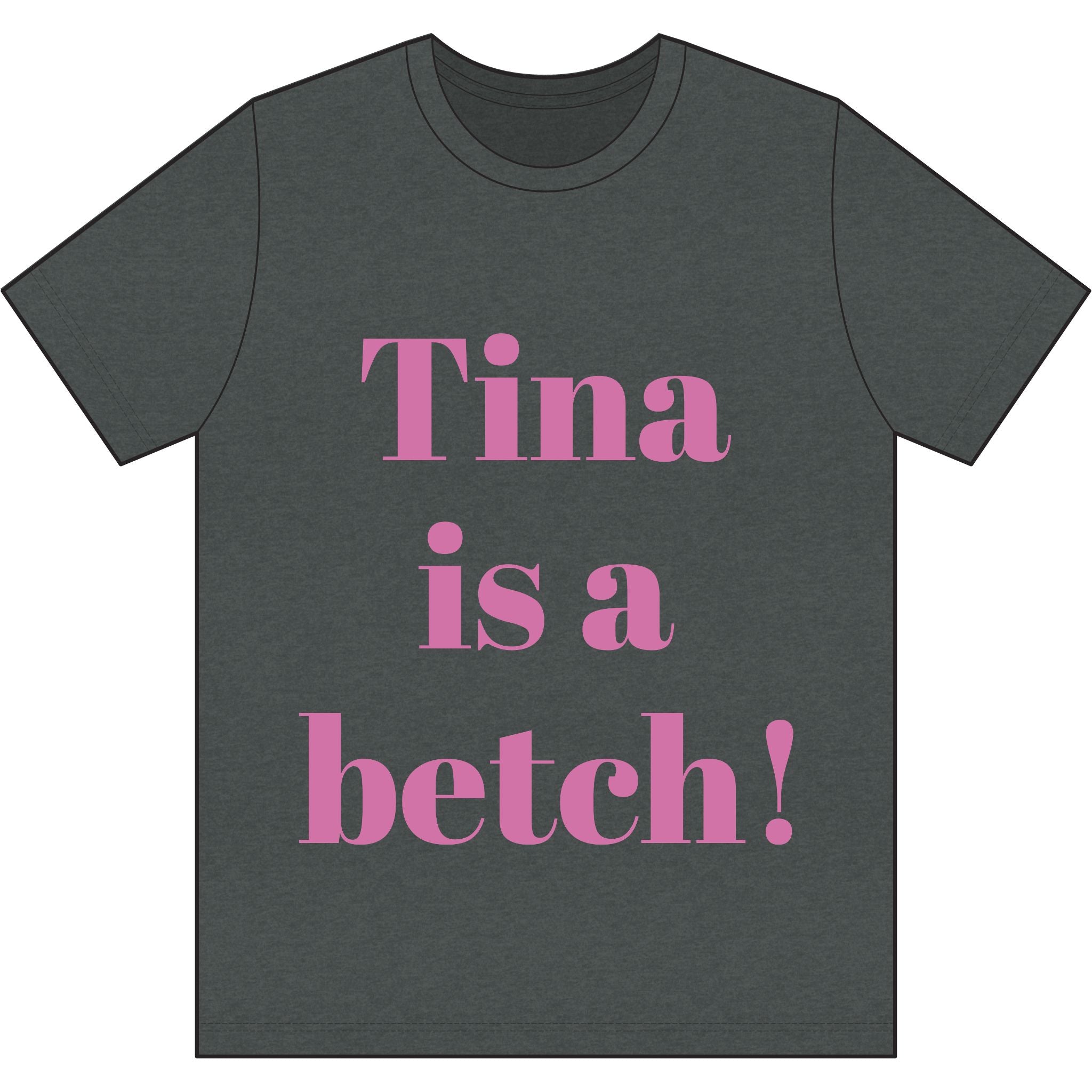 Crystal Sparkle Graphic Tee — "Tina is a Betch!" Bold Pink Statement T-Shirt