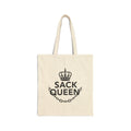 Crystal Sparkle Tote Bag — “Sack Queen” Crown & Chain Cotton Canvas Tote