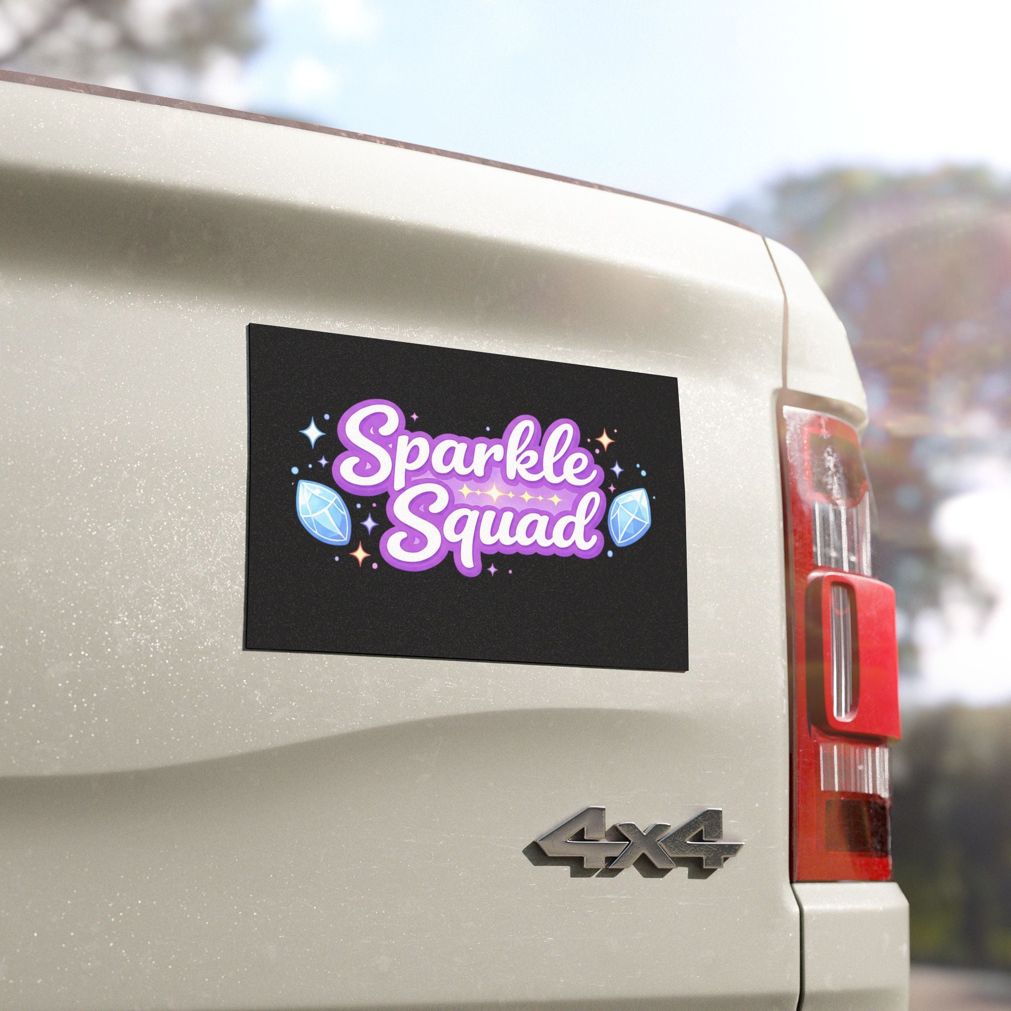 Sparkle Squad by GareBearStare Car Magnet — Cute Purple Gem Sticker for Girls, Kids & Teen Accessories
