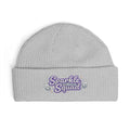 Sparkle Squad by GareBearStare Cuff Beanie — Embroidered Glitter Script Winter Hat
