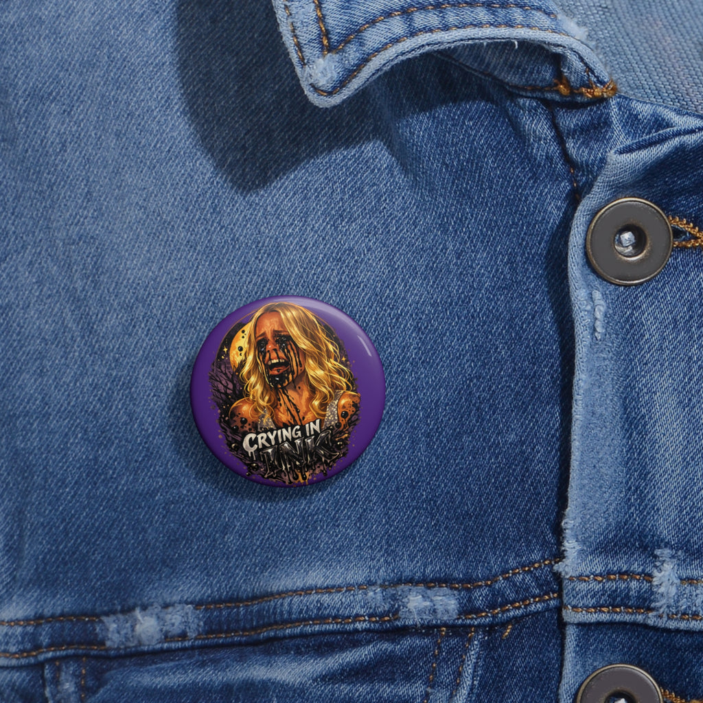 Crying In Ink by Dark.Lex Pin Button — Gothic Horror Badge