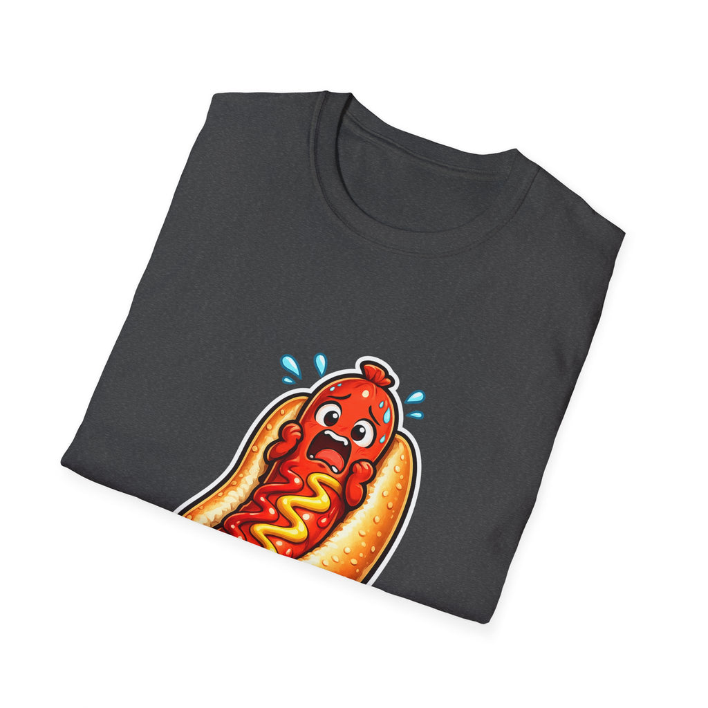Unisex Scared Hotdog by Taliasaurus Softstyle T-Shirt