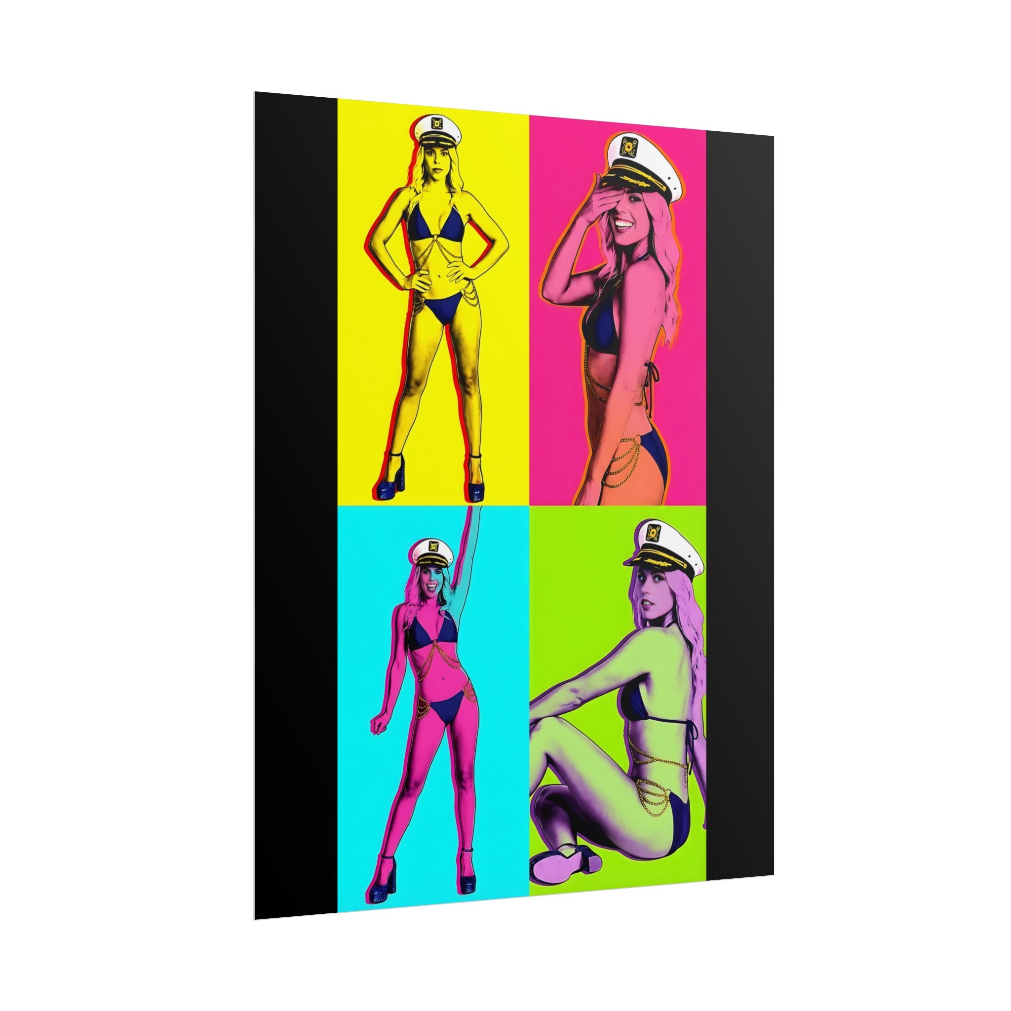 Pop Art Pin-Up Sailor Crystal by FoxQT Poster — Retro Colorful Rolled Poster