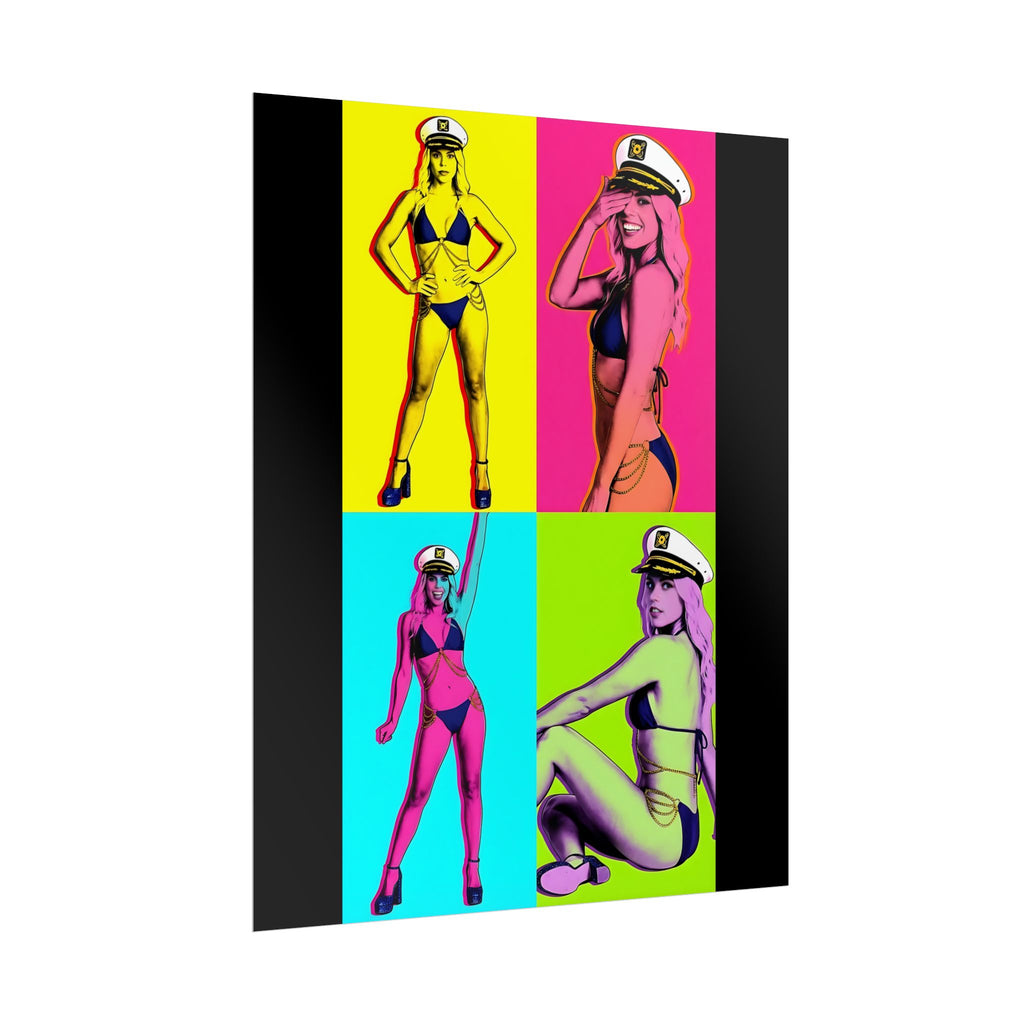Pop Art Pin-Up Sailor Crystal by FoxQT Poster — Retro Colorful Rolled Poster
