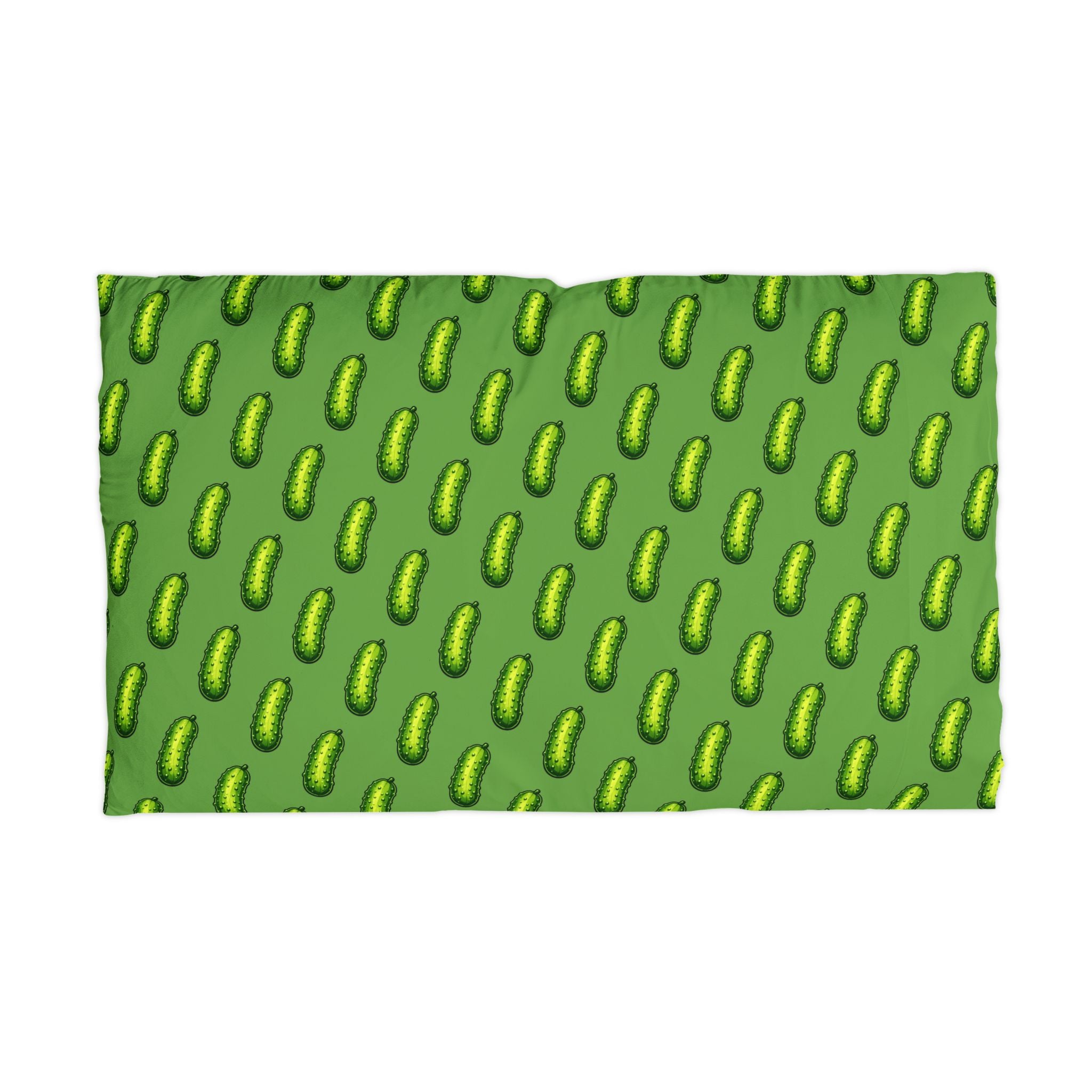 Pickle Pattern by Taliasaurus Microfiber Pillowcase — Fun Green Pickle Design for Bedroom, Dorms & Gifts