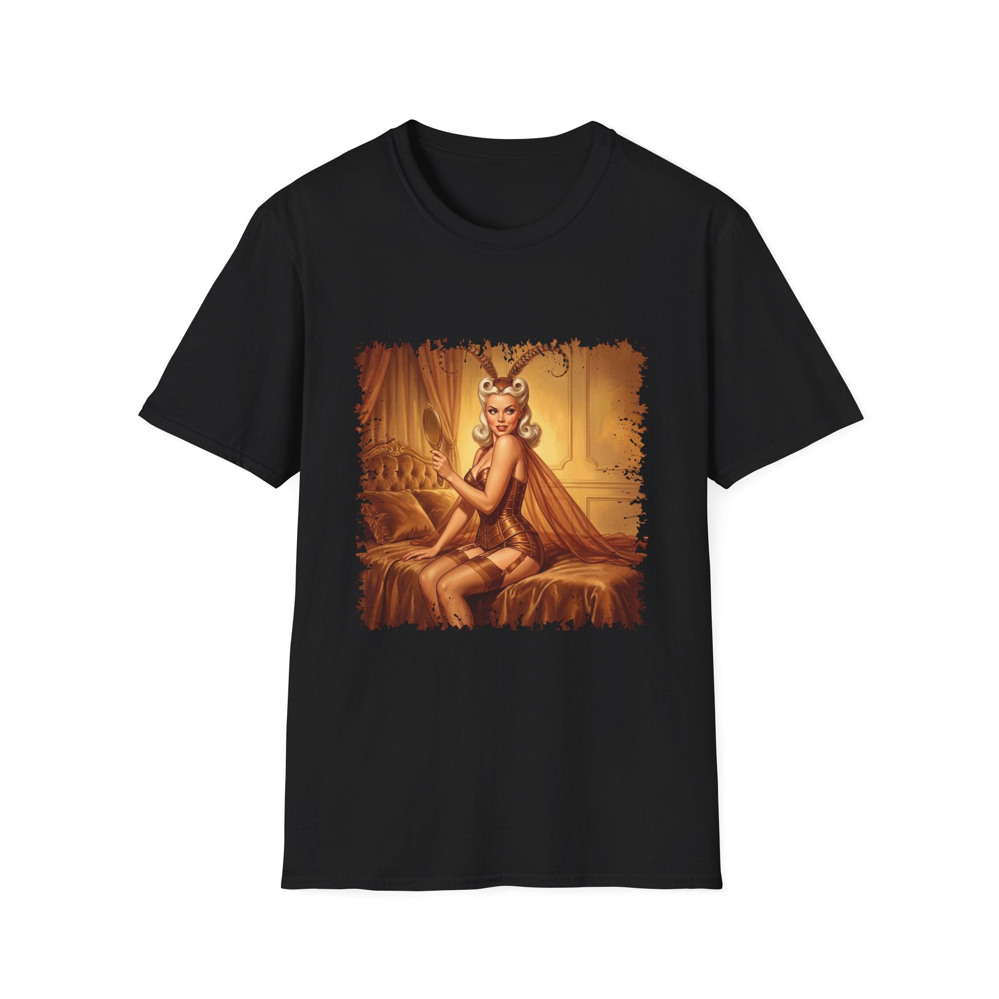 Crystal Sparkle Retro Pinup Moth Goddess T-Shirt