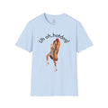 Crystal Sparkle Hotdog Costume by SneakyPete Humorous Unisex Softstyle T-Shirt - 'Uh oh.. hotdog!' Fun Graphic Tee
