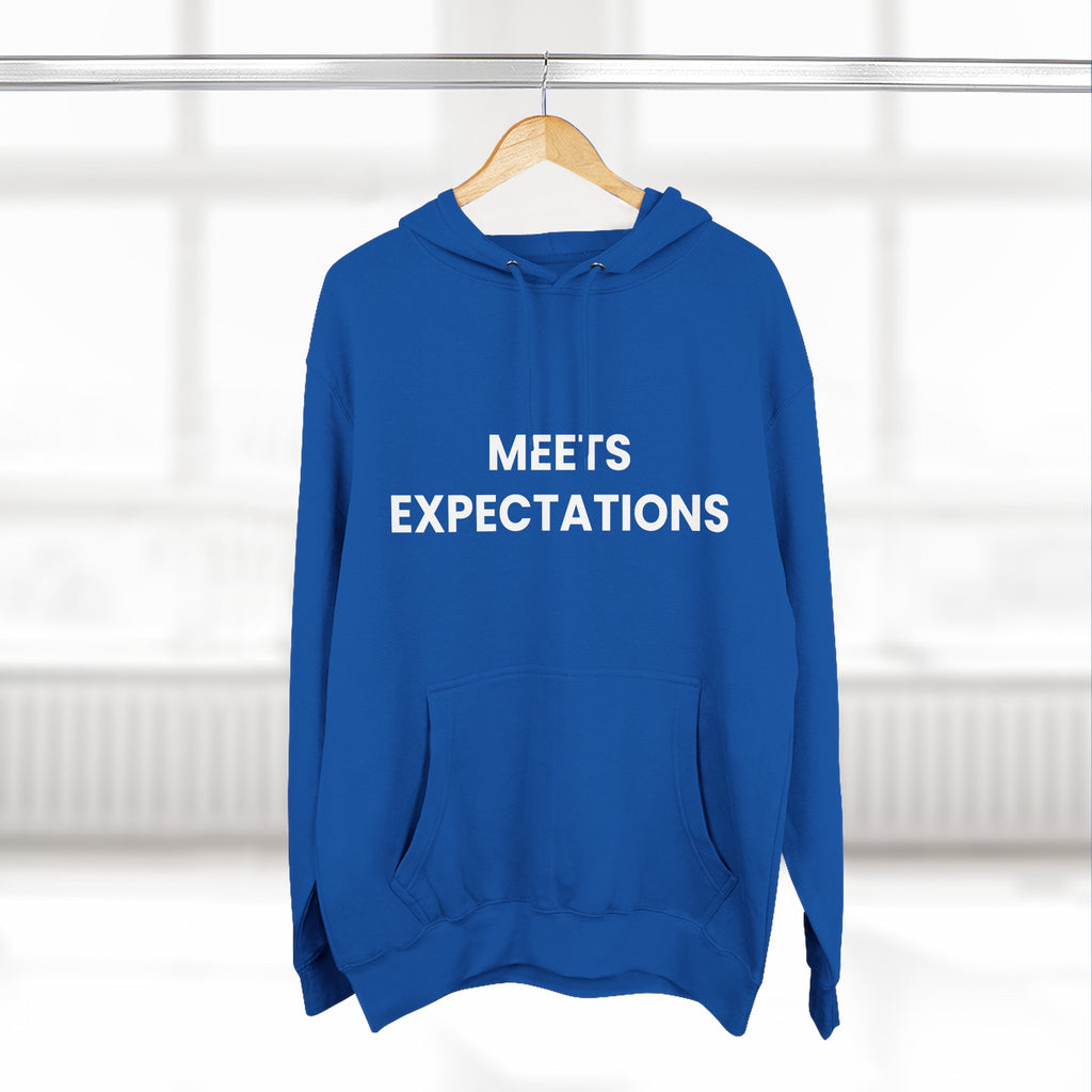 Lexi "Meets Expectations" Blue Hoodie —  Statement Pullover