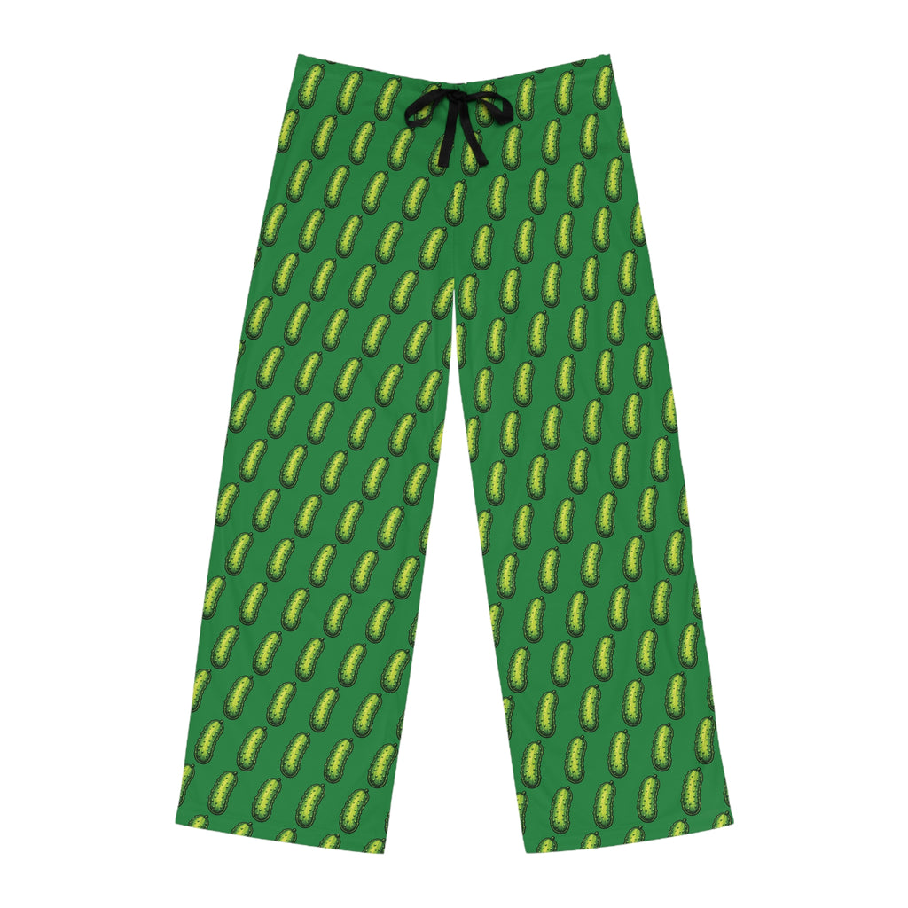 Men's Green Pajama Pants with Pickle Pattern