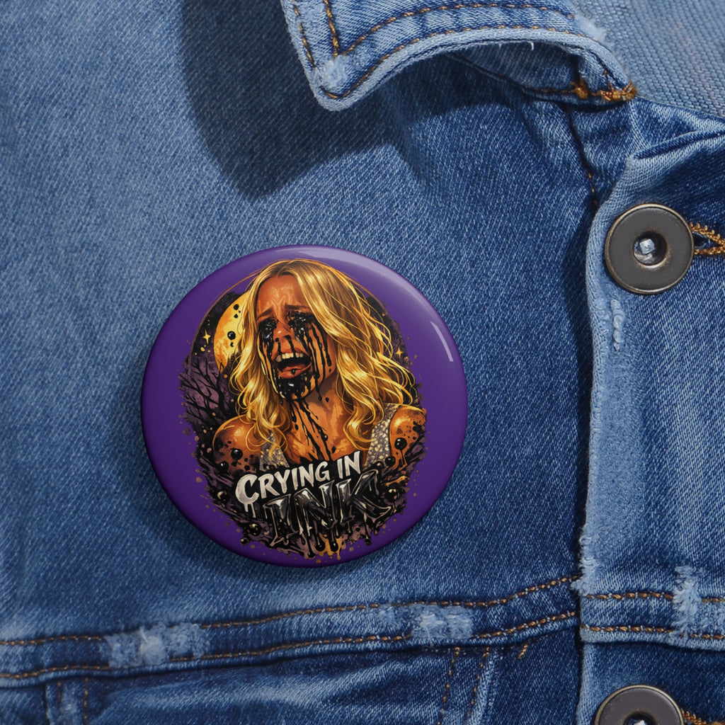 Crying In Ink by Dark.Lex Pin Button — Gothic Horror Badge