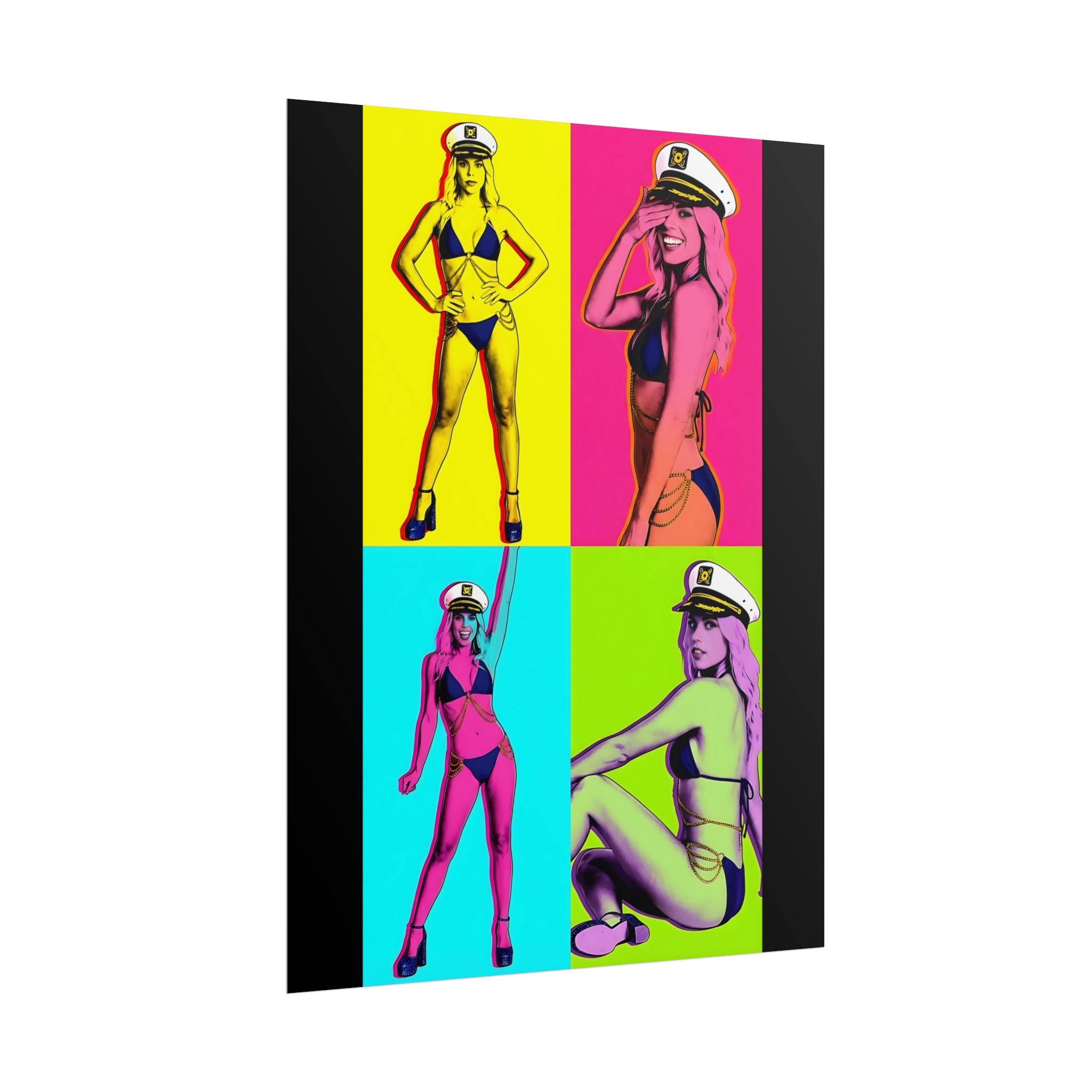 Pop Art Pin-Up Sailor Crystal by FoxQT Poster — Retro Colorful Rolled Poster