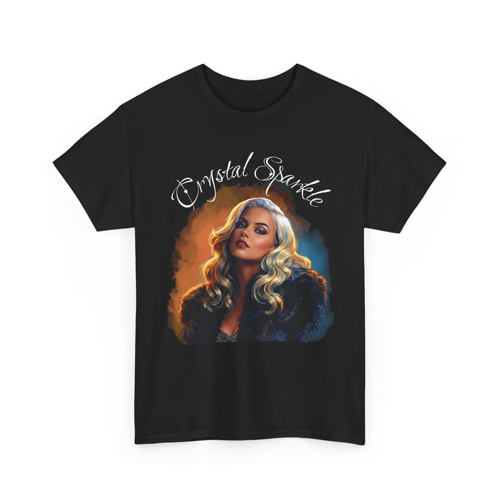 Crystal Sparkle by Dark.Lex Portrait Tee — Glam Vintage-Style Graphic T-Shirt