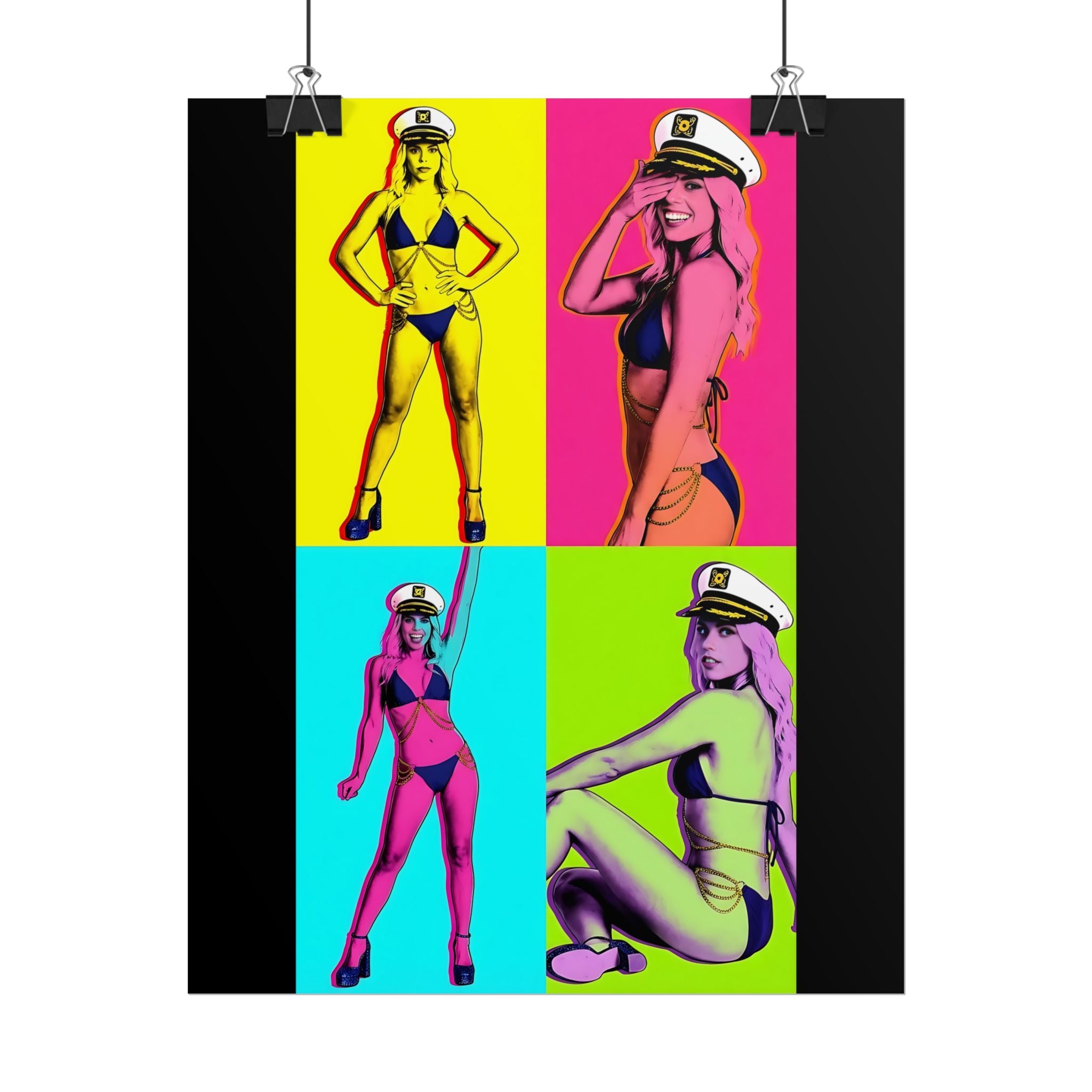 Pop Art Pin-Up Sailor Crystal by FoxQT Poster — Retro Colorful Rolled Poster